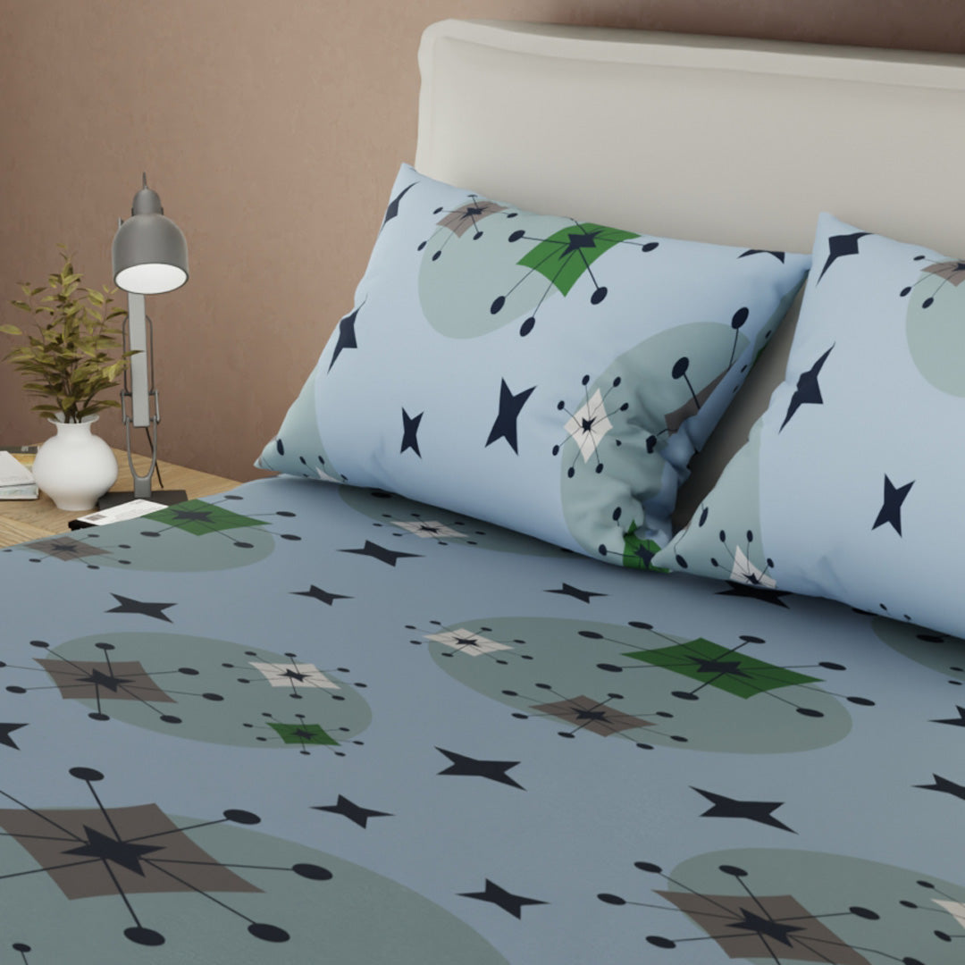 Sábana Ajustable Midcentury Vibe Blue