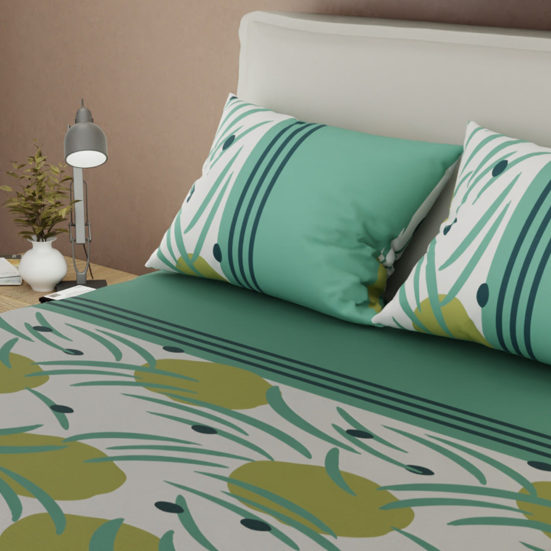 Sábana Ajustable Navy Bloom Green