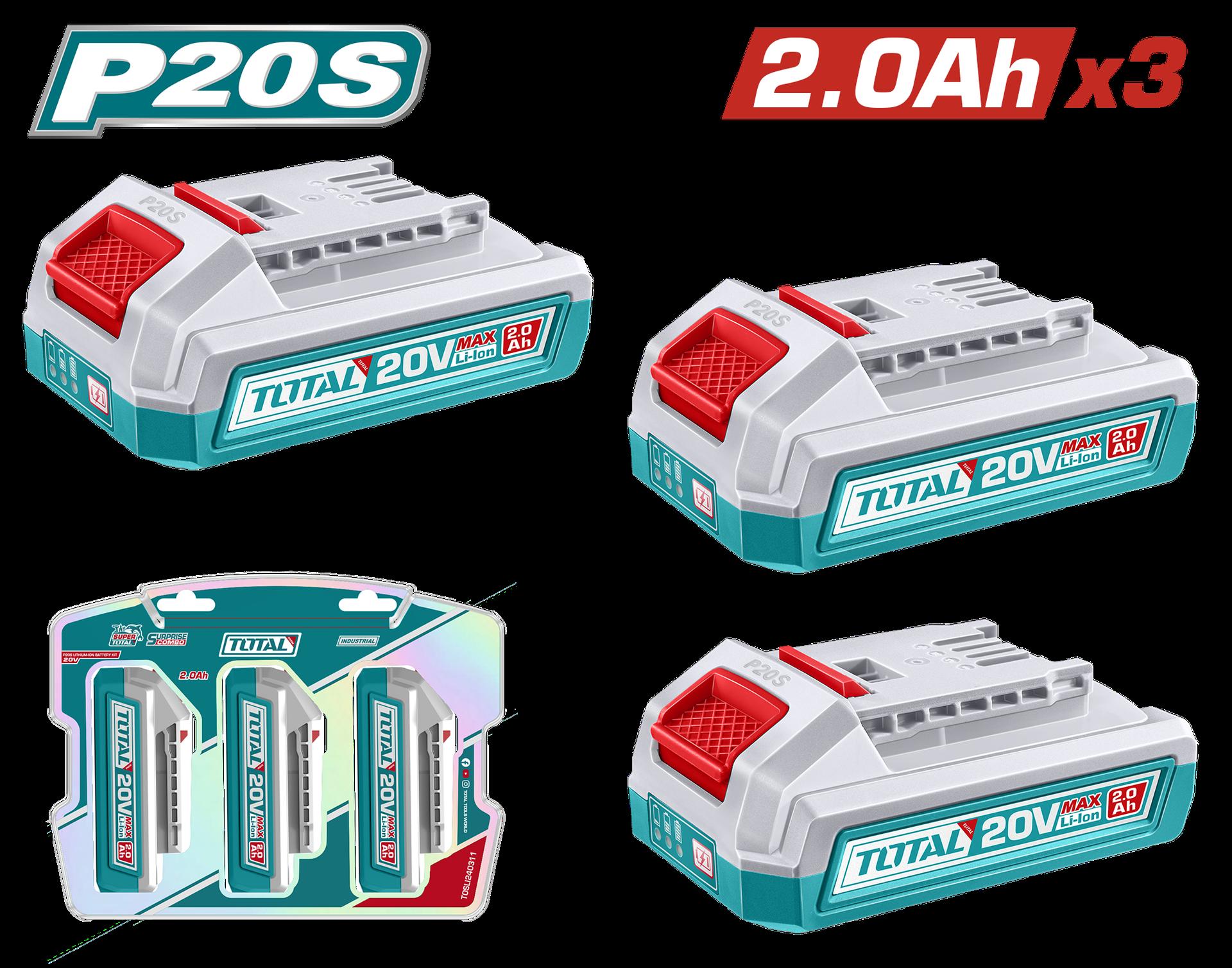 Kit De 3 Baterias 20V 20Ah Industrial Super Total Tosli240311