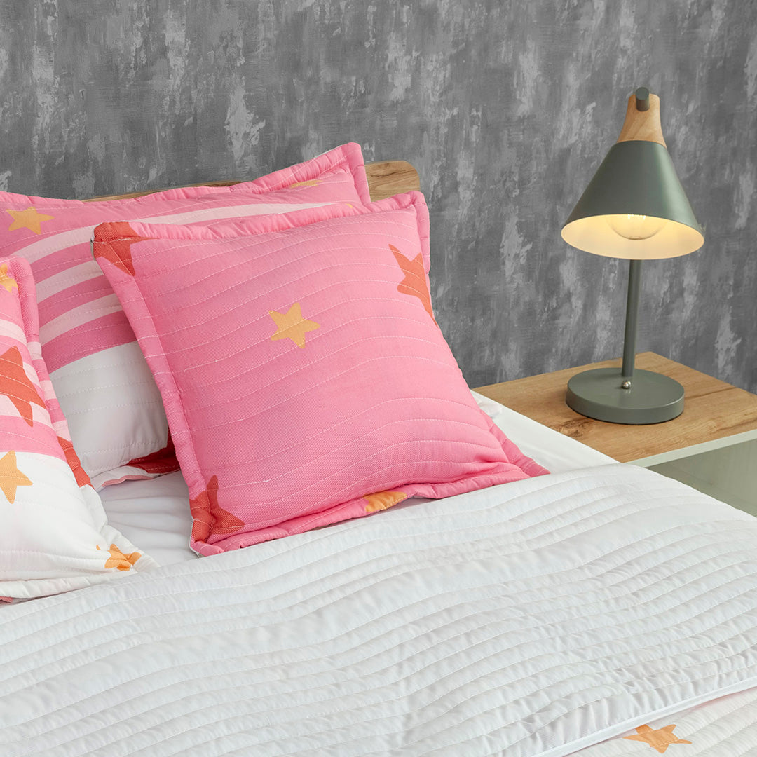 Cubrelecho Estampado Prensado Doble Faz  Starry Rose