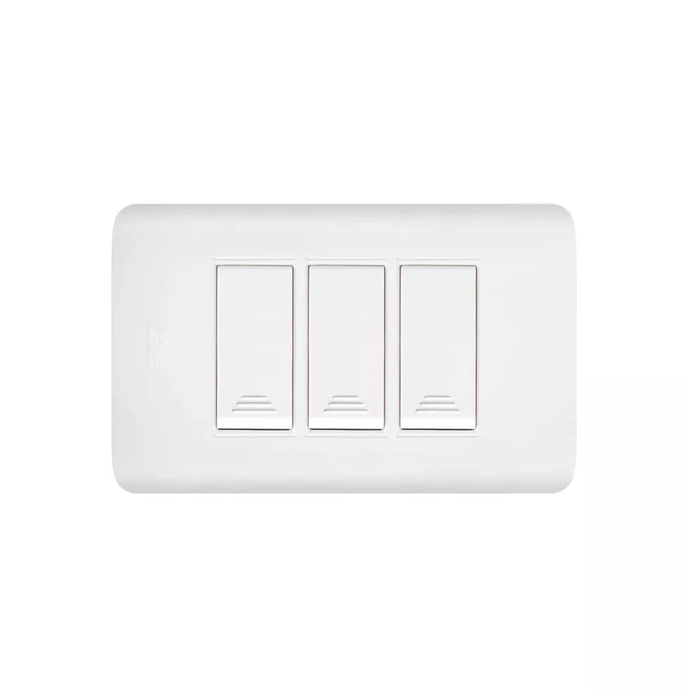 Linea Ave  Blanca Incrustrar Swiche Triple 15013