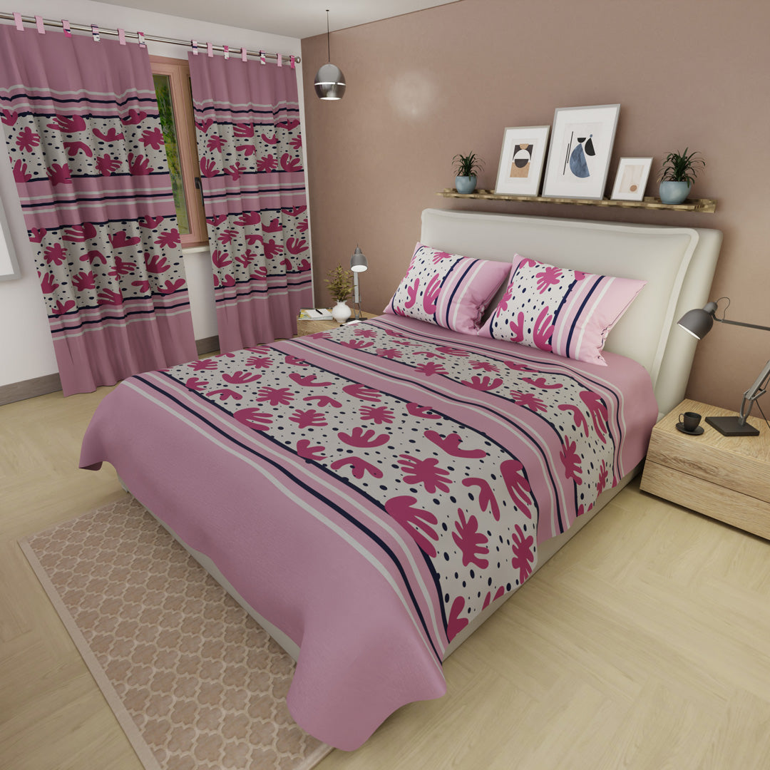 Juego De Sábanas Microfibra Suavizada Forma Activa Rosa