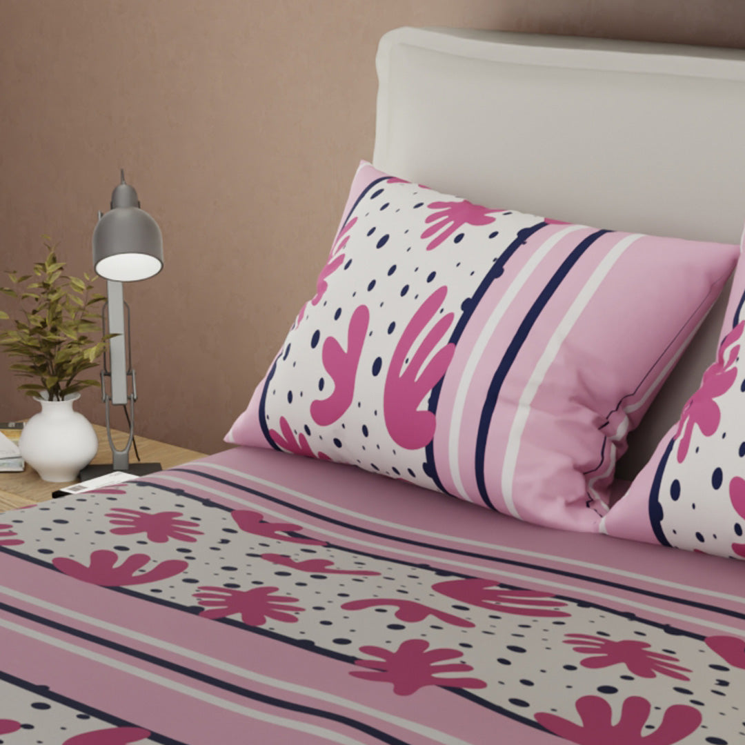 Juego De Sábanas Microfibra Suavizada Forma Activa Rosa
