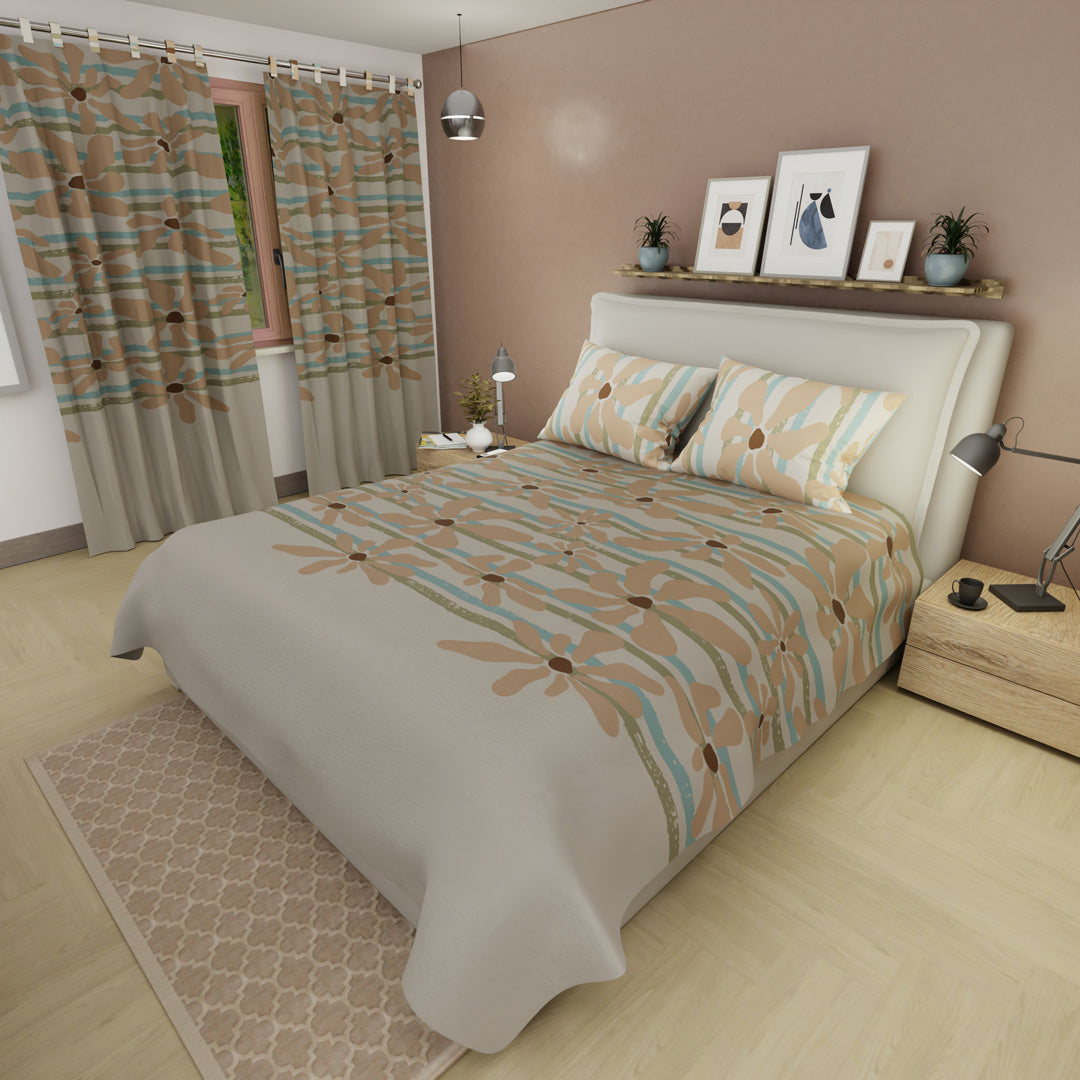 Juego De Sábanas Microfibra Suavizada Coral Bloom