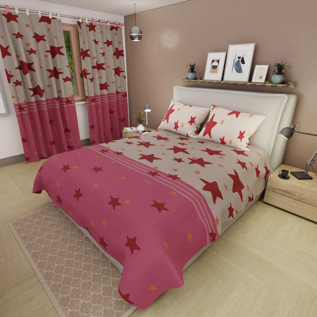 Juego De Sábanas Microfibra Suavizada Berry Blush
