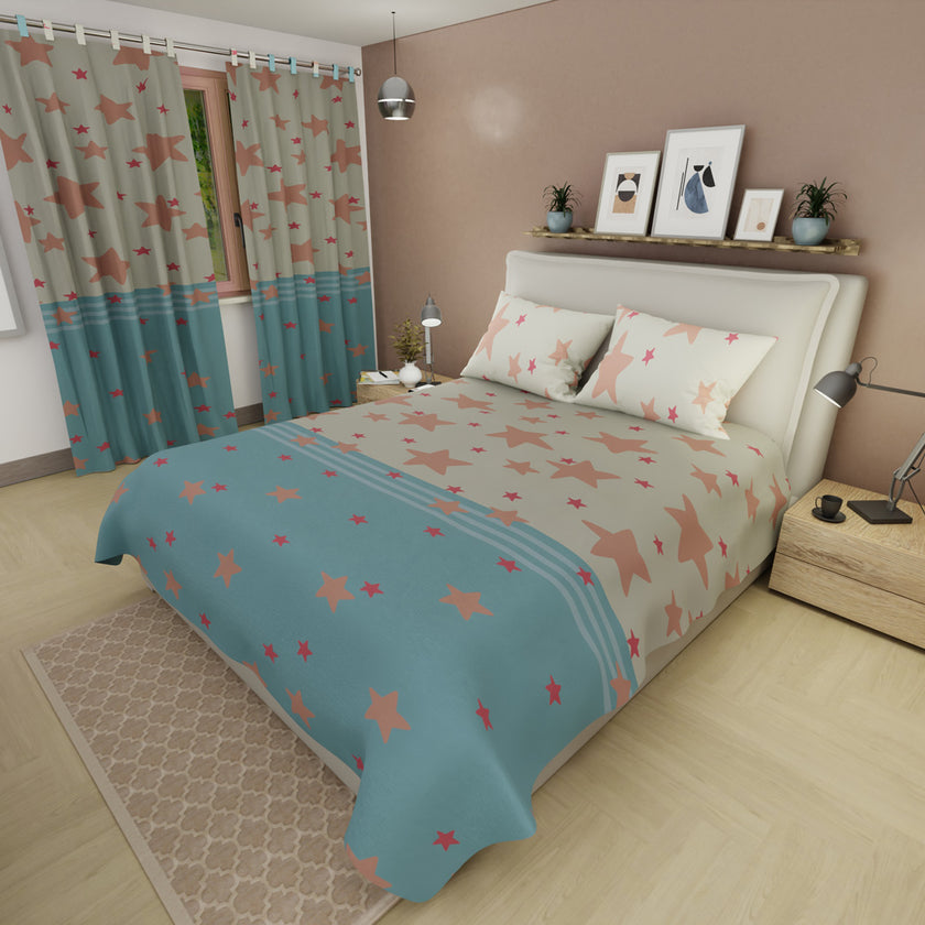 Juego De Sábanas Microfibra Suavizada  Berry Blush Blue