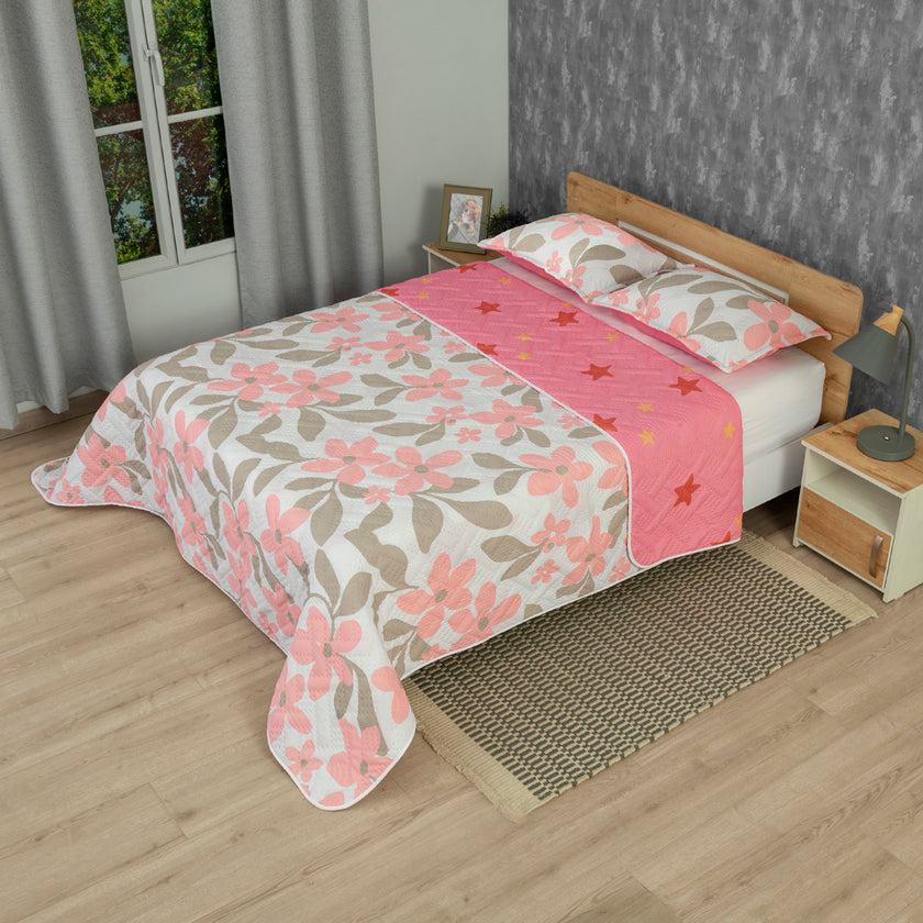 Cubrelecho Doble Faz Termosellado  Starry Rose