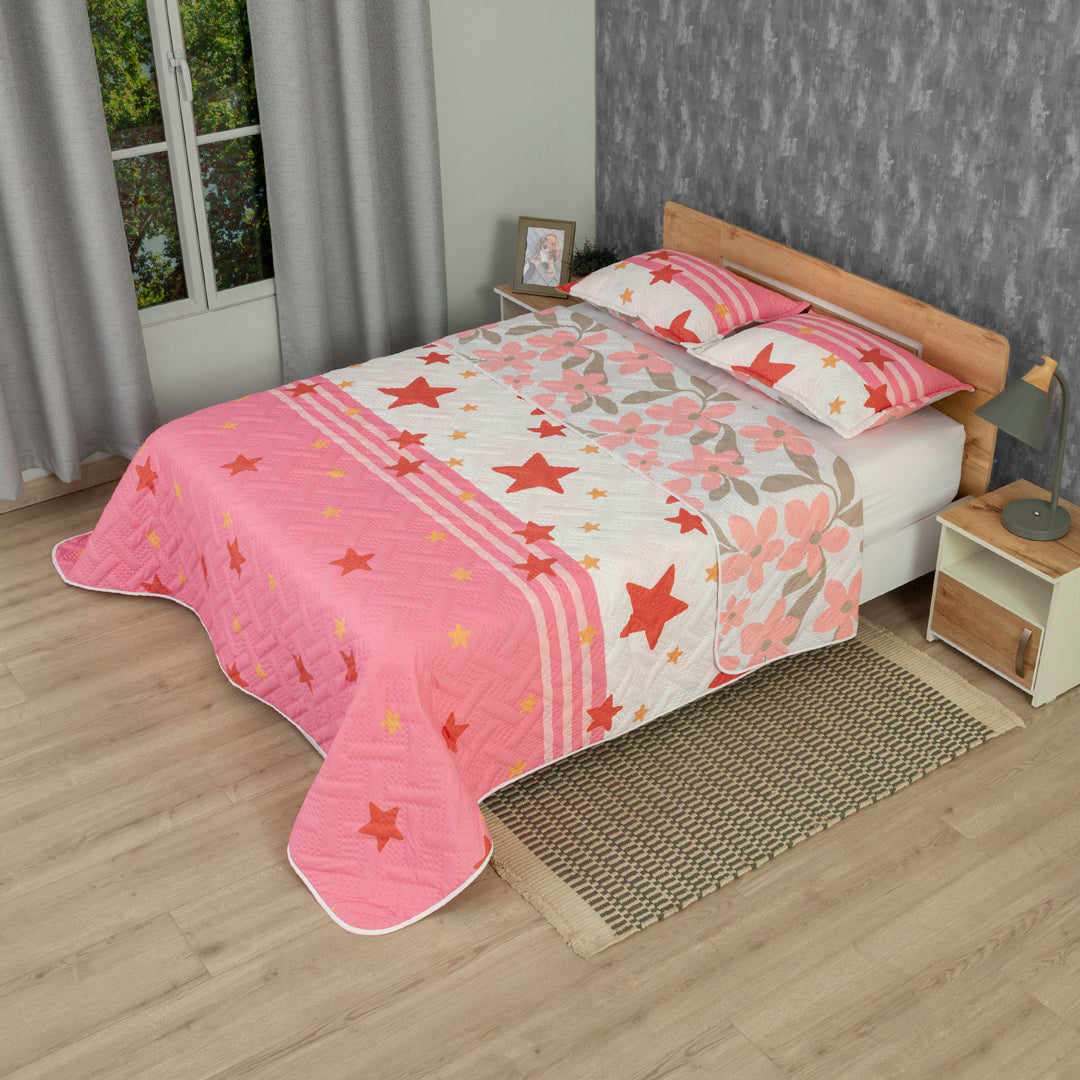 Cubrelecho Doble Faz Termosellado  Starry Rose