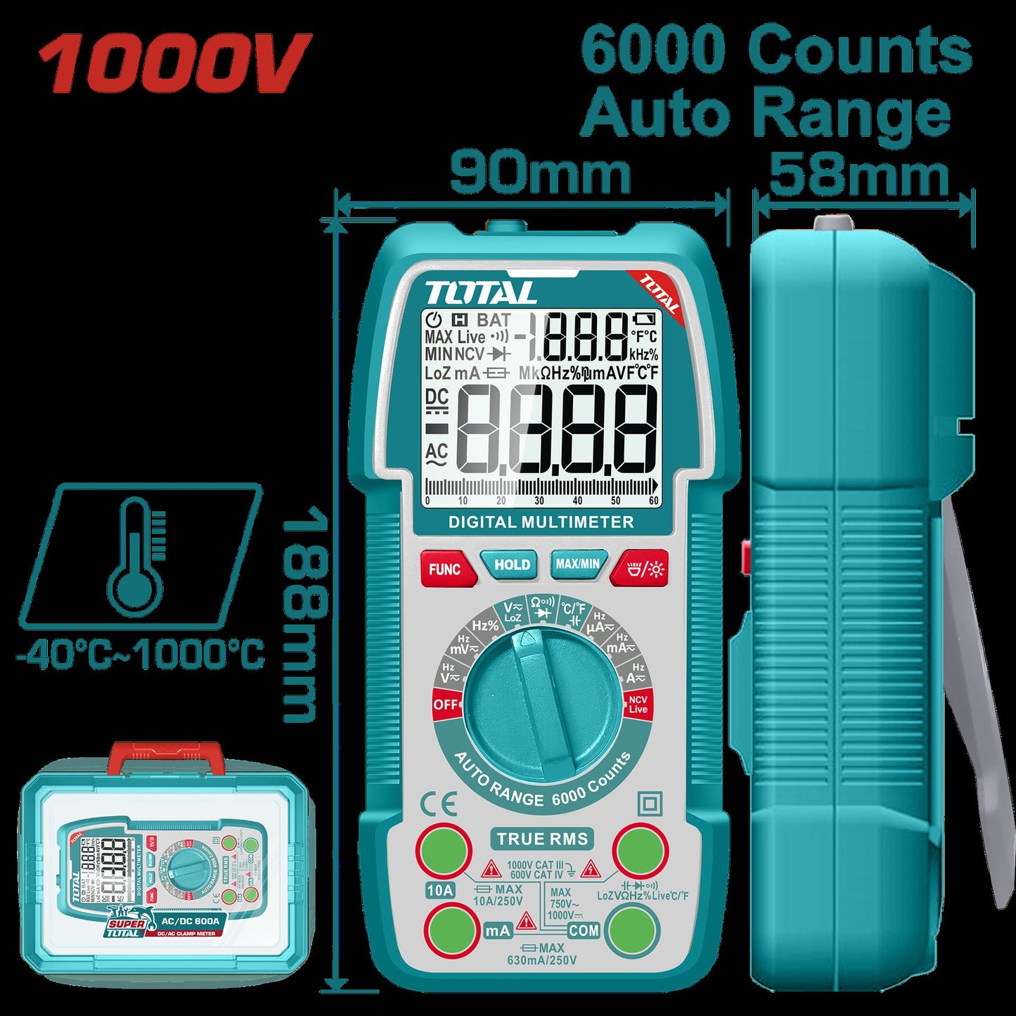 Tester Digital 1000V Industrial  Super  Total Tmt5310004