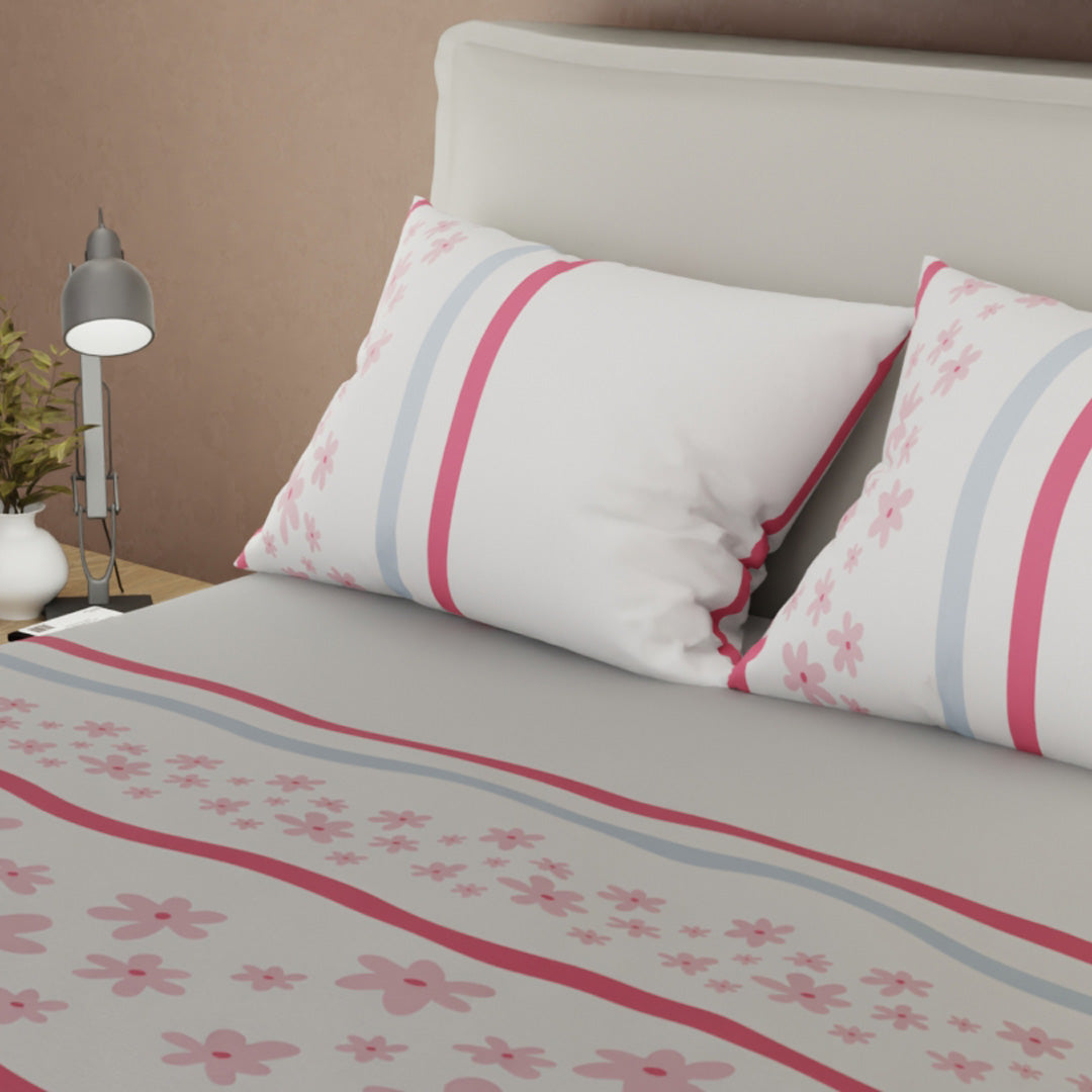 Juego De Sábanas Microfibra Suavizada Citron Sunny Rosa