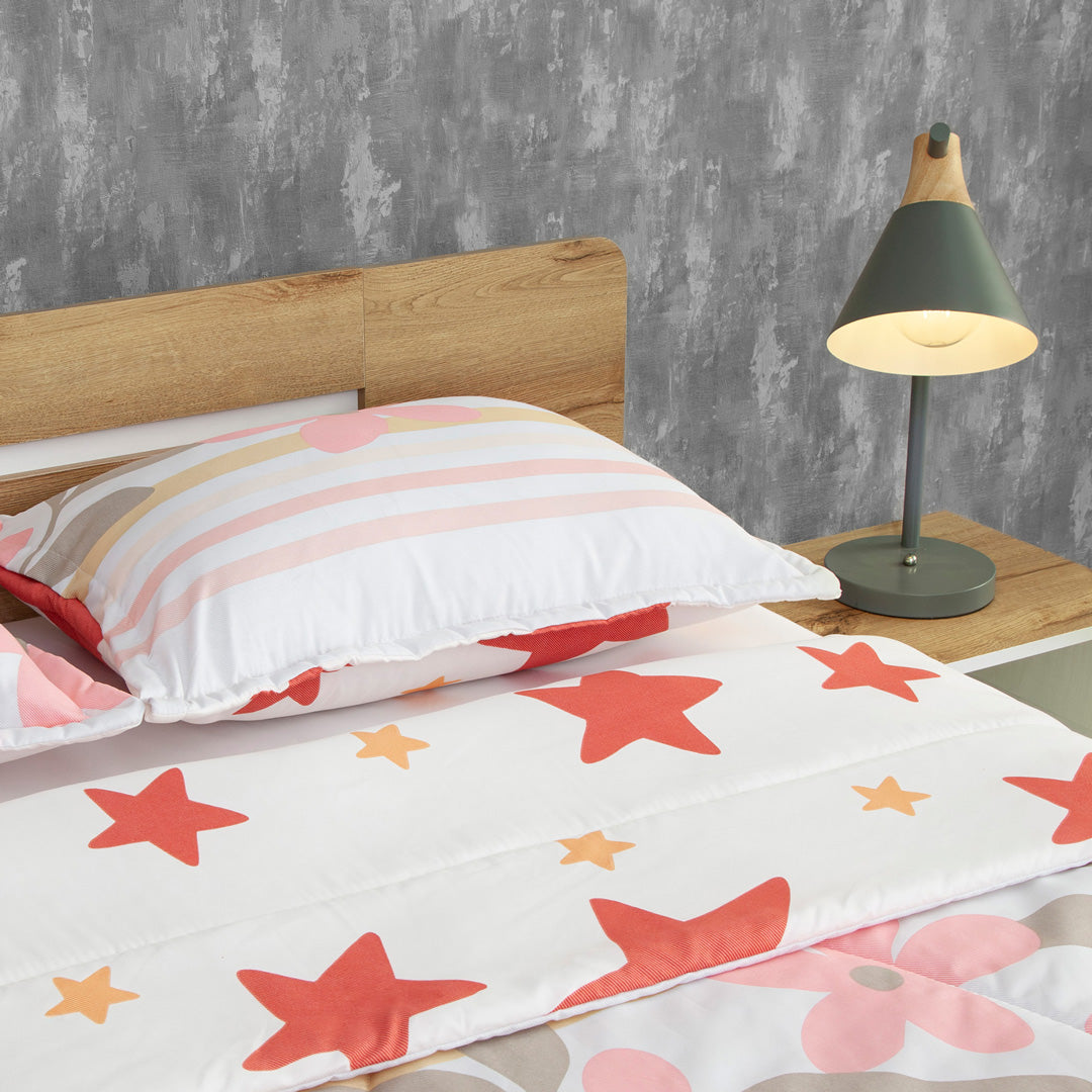 Cubrelecho Semiacolchado Doble Faz Starry Rose