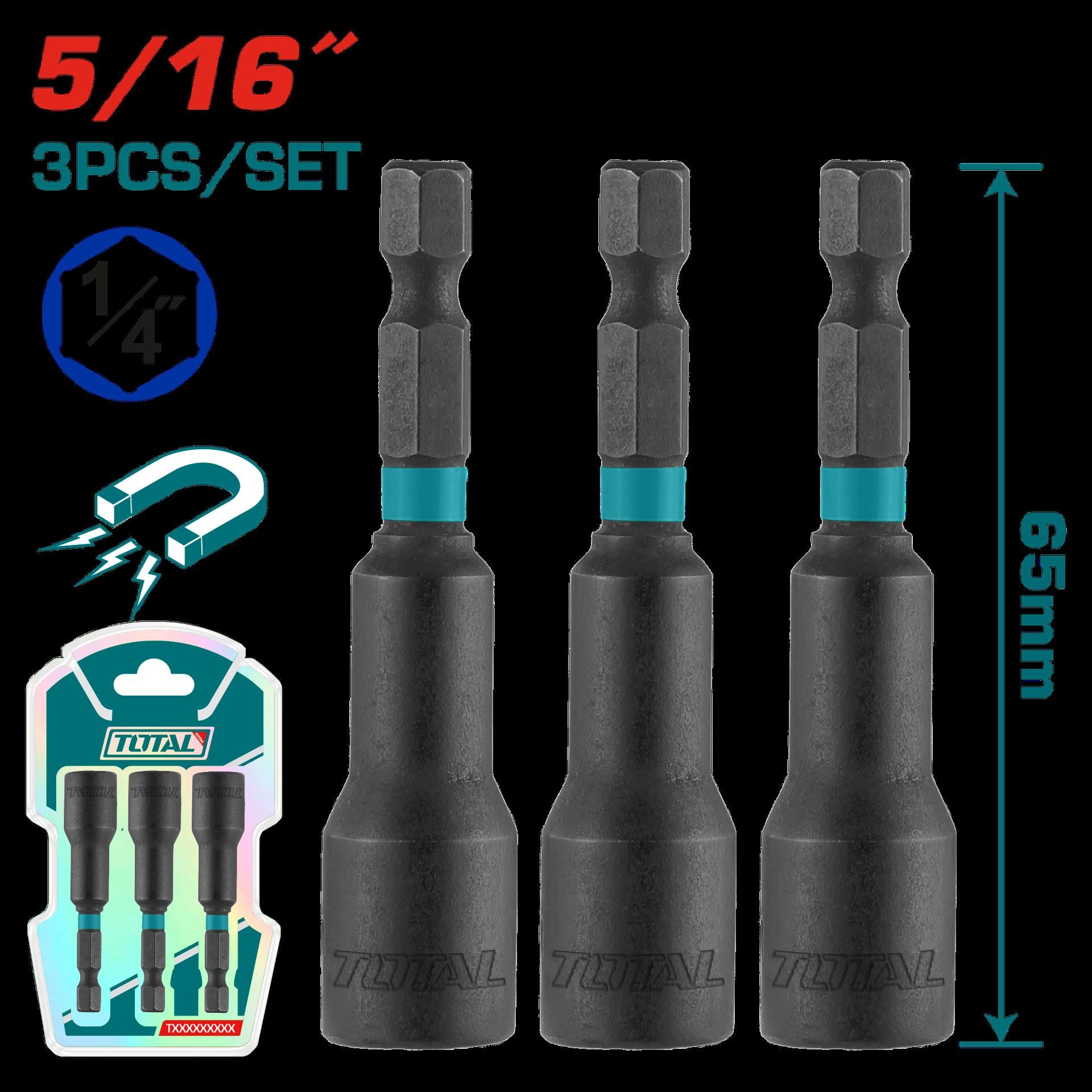Copa Tornillo  516 Imantada Juego X 3 Pzs  Industrial Super Total Utac270831