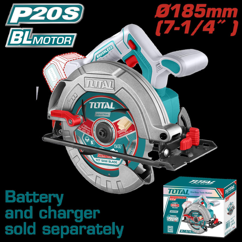 Sierra Circular Inalambrica 20V 7 14 Bateria Y Cargador No Incluido  Industrial Super Total  Tsli1851