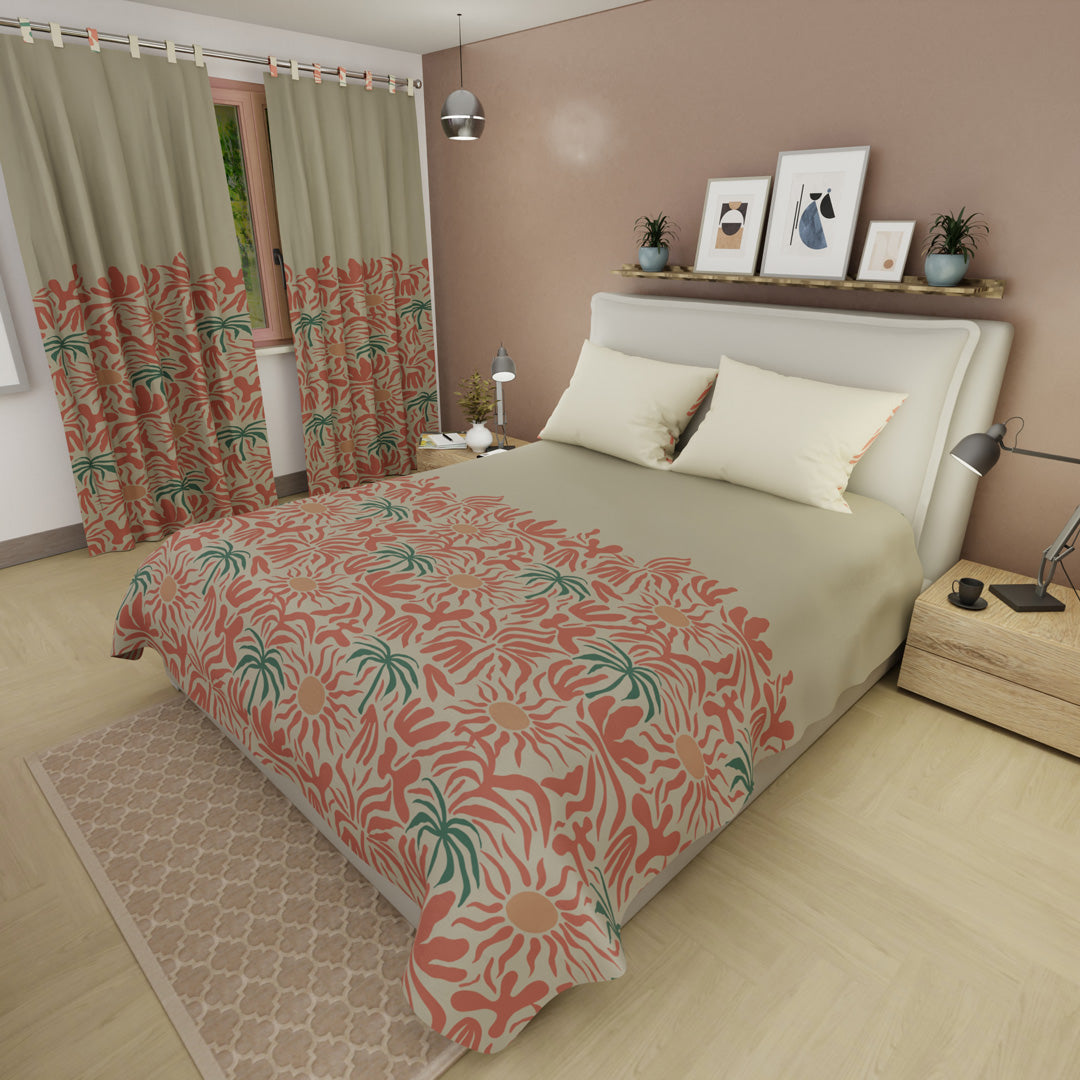 Juego De Sábanas Con Cortinas Helecho Topacio