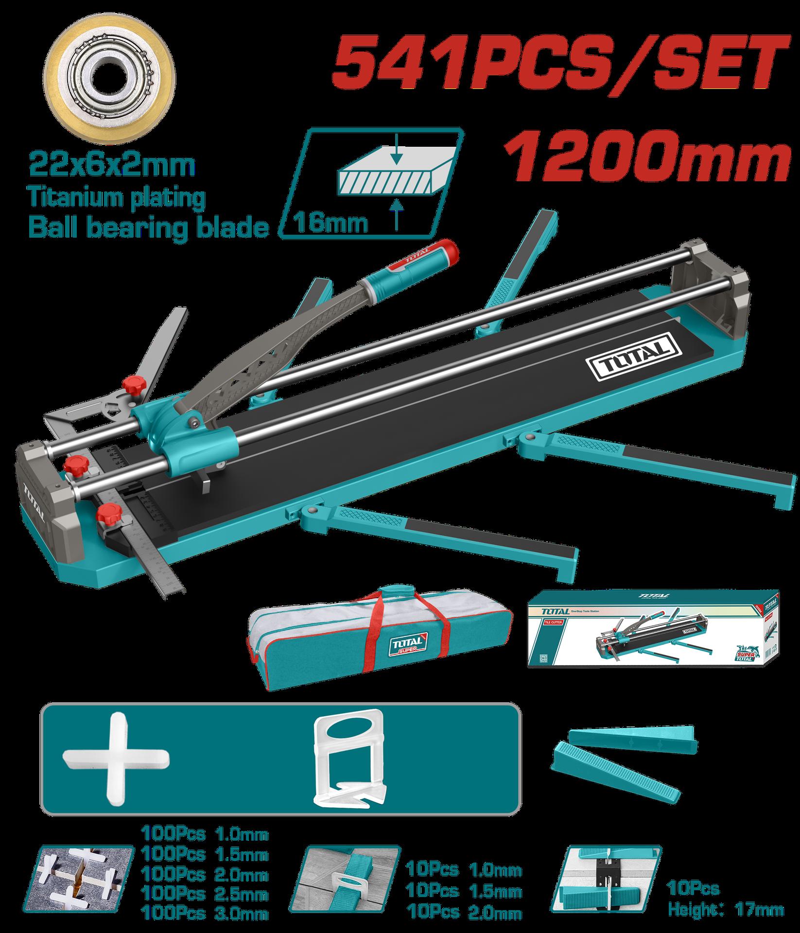 Cortabaldosa  Porcelanato 1200 Mm Inclye 500 Separadores De Baldoza Y 40 Niveladores  Super Total Thtc12008