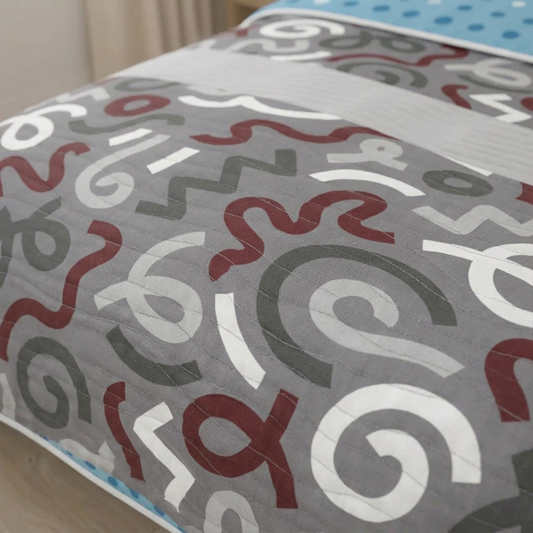 Cubrelecho Estampado Prensado Doble Faz Espuma Marina
