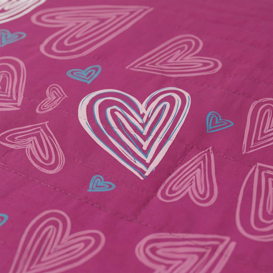 Cubrelecho Estampado Prensado Doble Faz Sinfonía Rosa