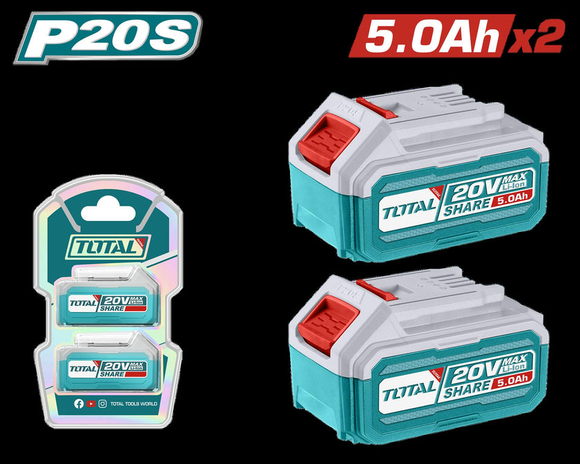 Kit De Bateria X2 Pzs 20V 50Ah Industrial Ion Lithium  Industrial Super Total Tosli240464