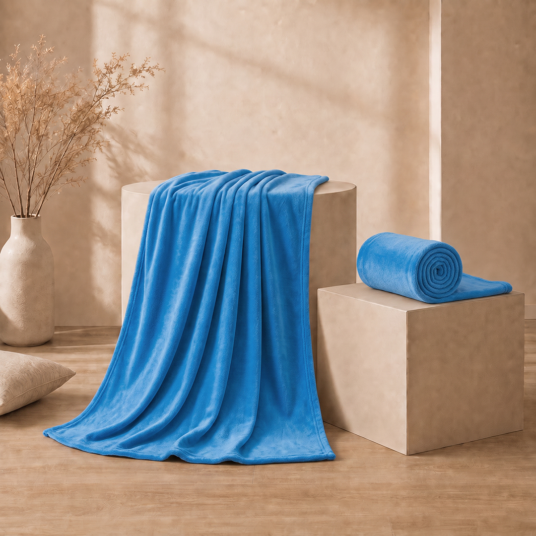 Cobija Piel Durazno Soft Azul