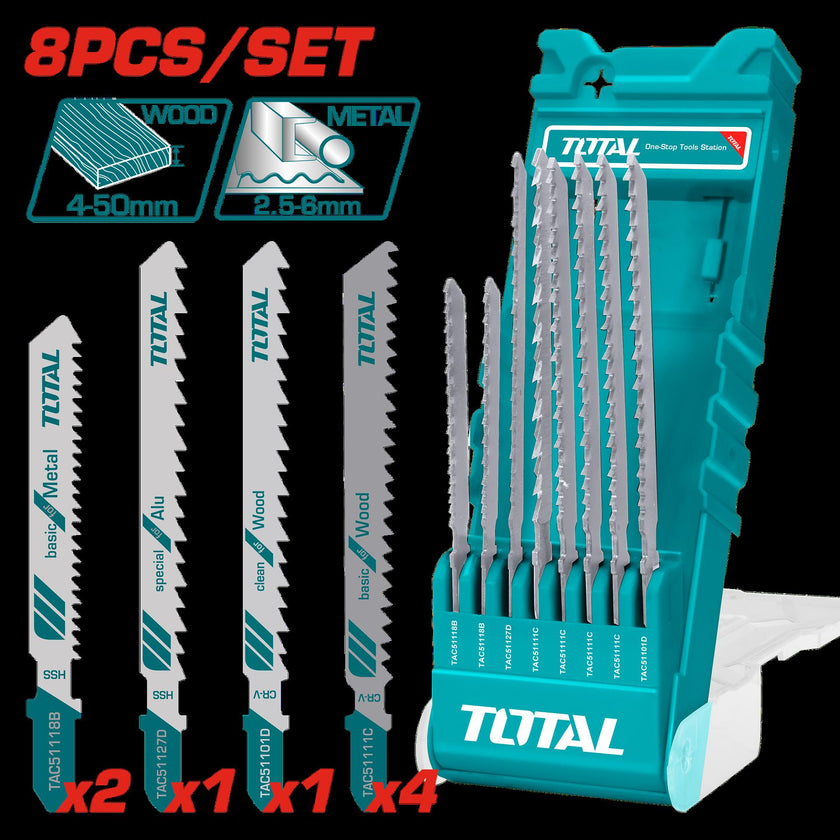 Set De Segueta Sierra Sable  X 8 Pcs Para Madera Y Metales Super Total Tacsd7386