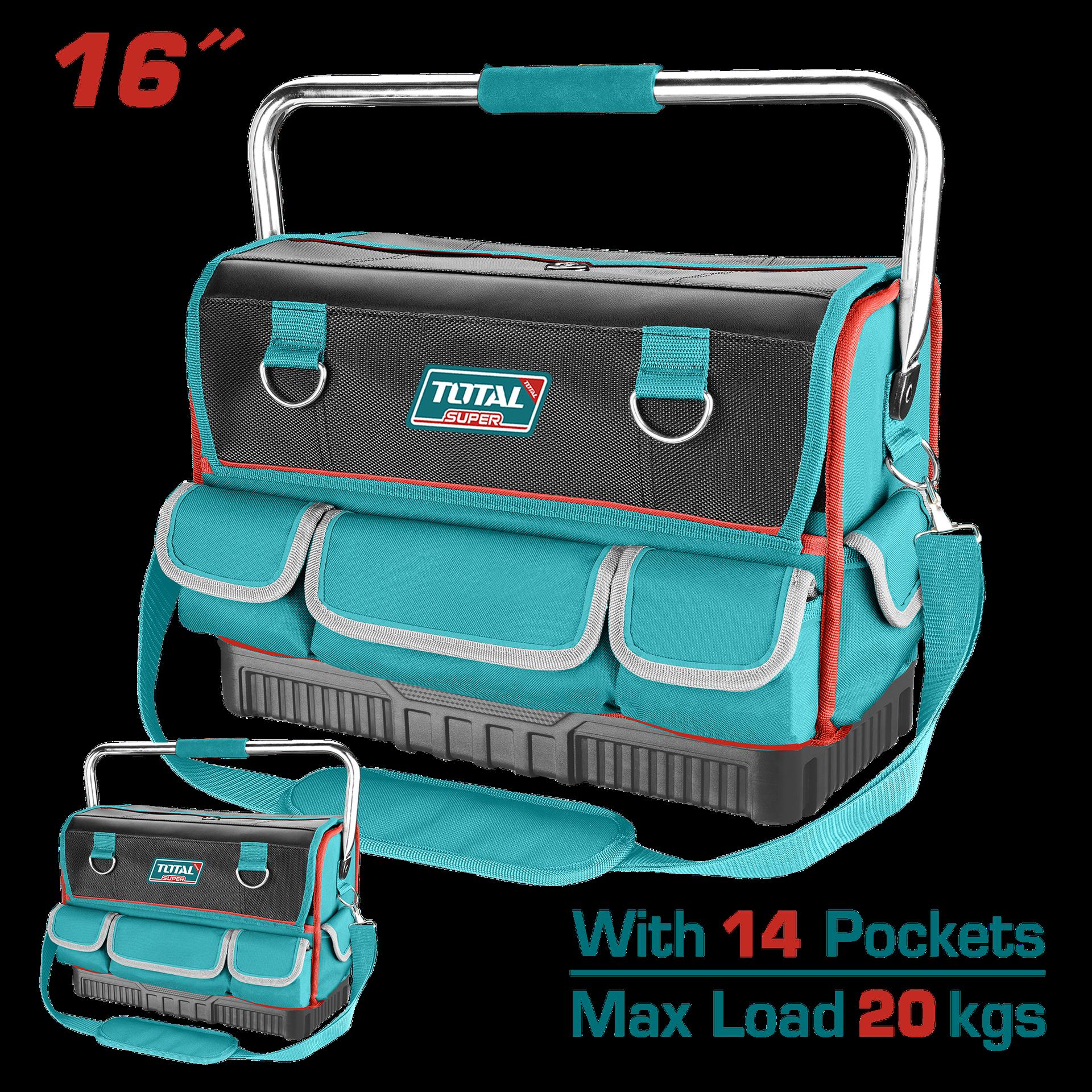 Bolso De Herramientas 16 Reforzado Con Manija Metalica Capacidad Maxima 20Kg Industrial Super Total Tht66L12