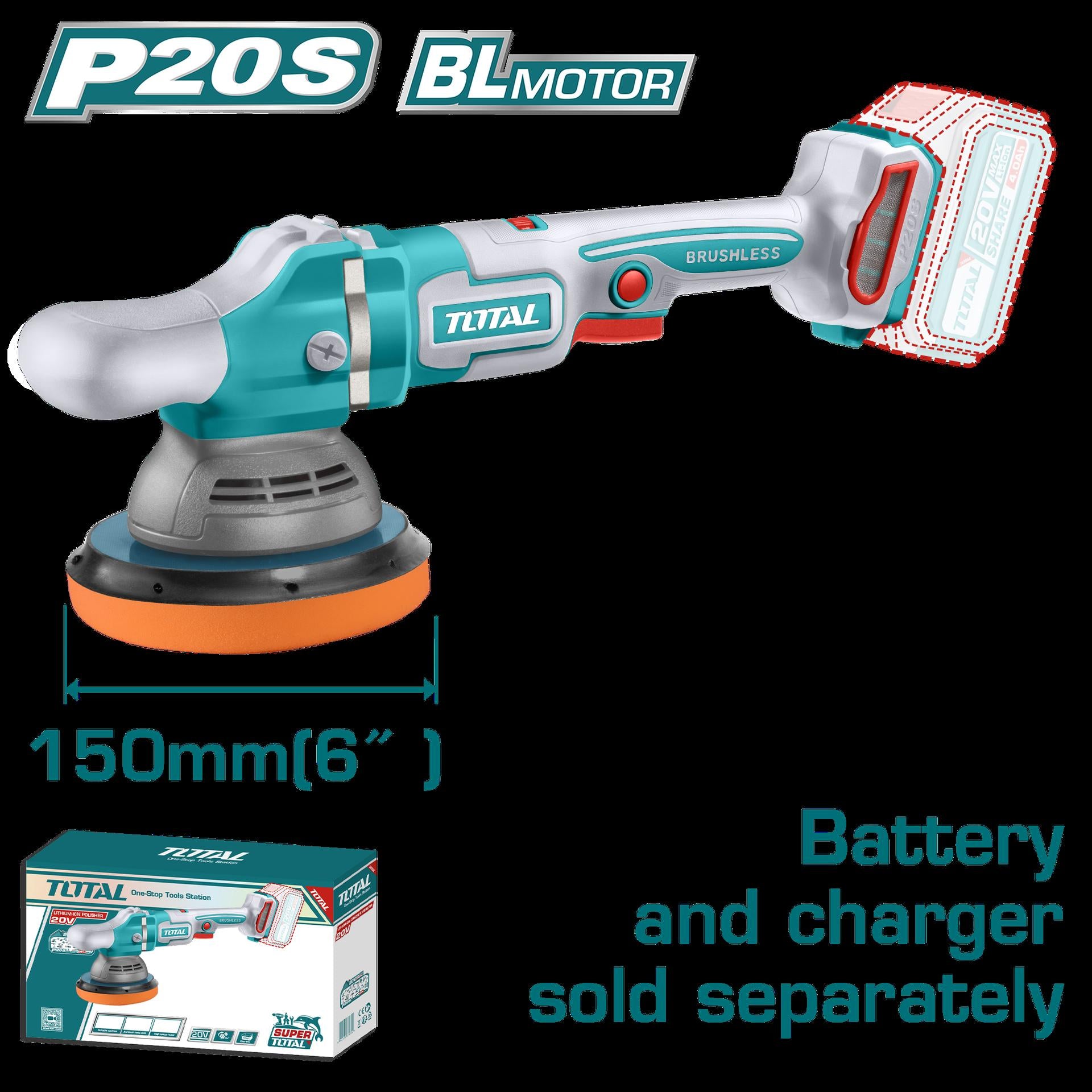 Polichadora Inalambrica 6 20V Bateria Y Cargador No Incluido Vvariable Industrial Super Total Tapli2015