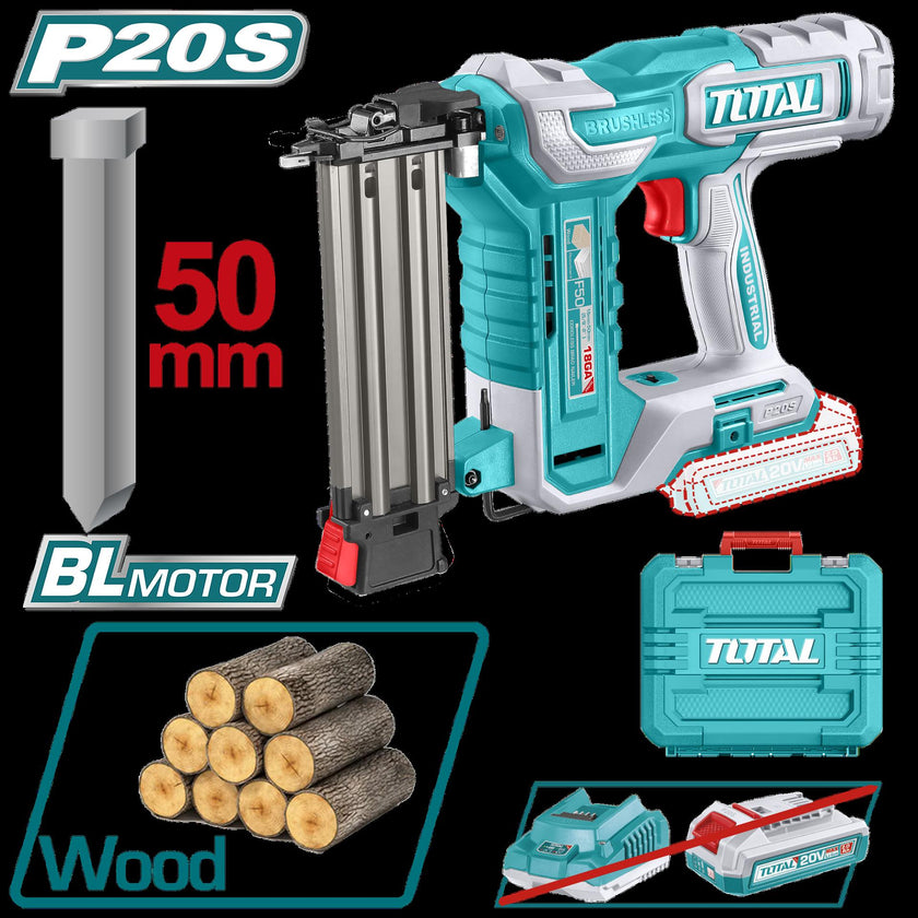 Clavadora Inalambrica 50Mm 20V No Incluye Bateria Y Cargador Industrial Super  Total Tcbnli5005