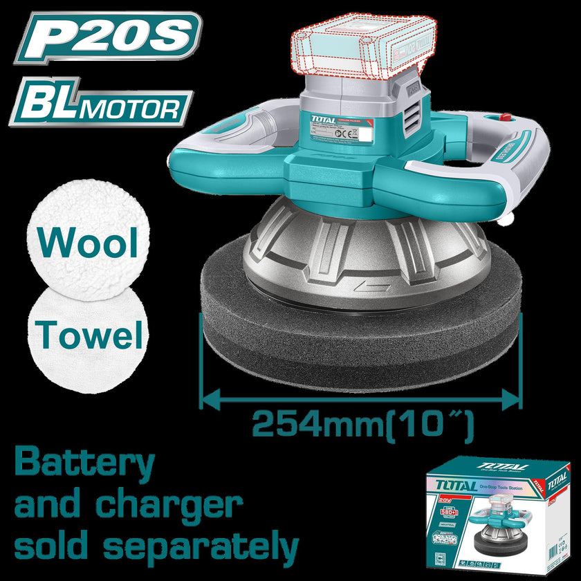 Polichadora Orbital Inalambrica 254Mm  Bateria Y Cargador No Incluido  Industrial Super Total Topli2001