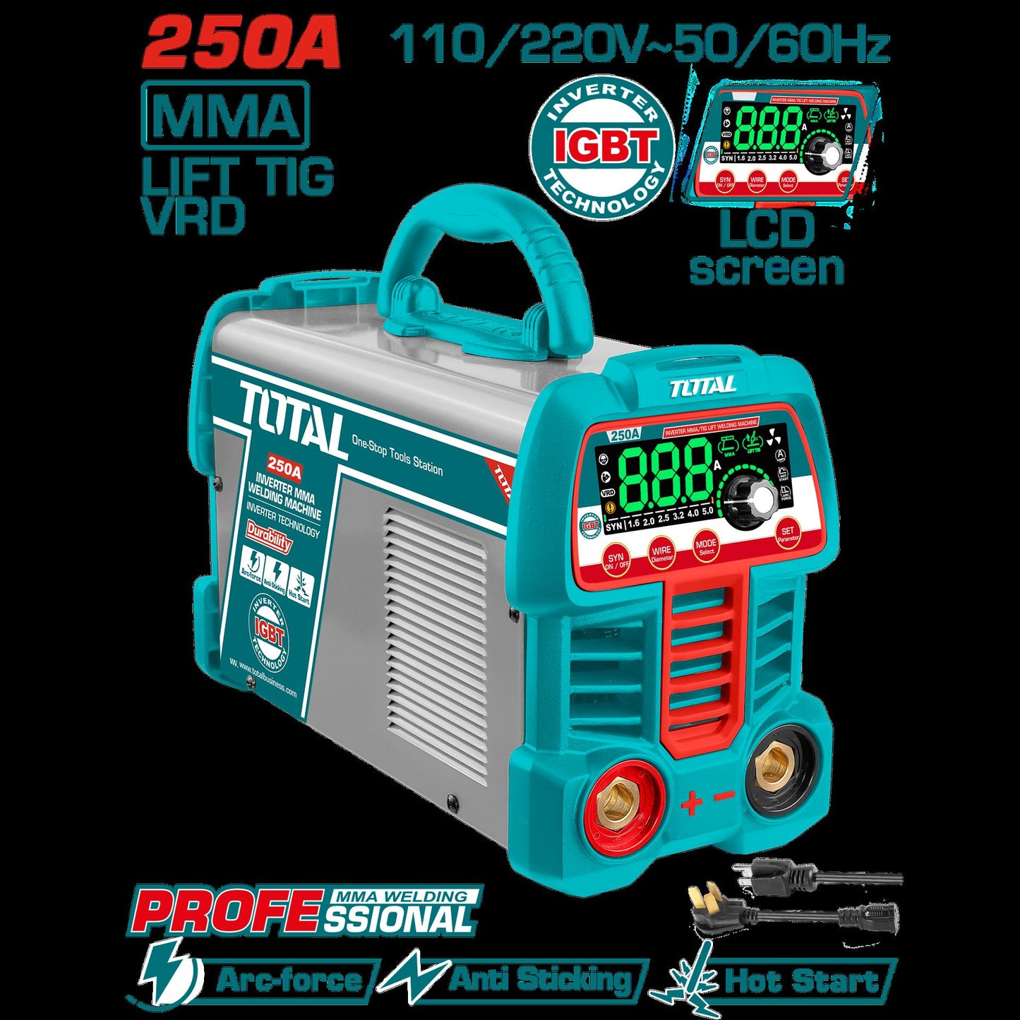 Soldador Inversor Digital 250A Mmalift Tigvrd 110220V Industrial Super Total  Utw225069