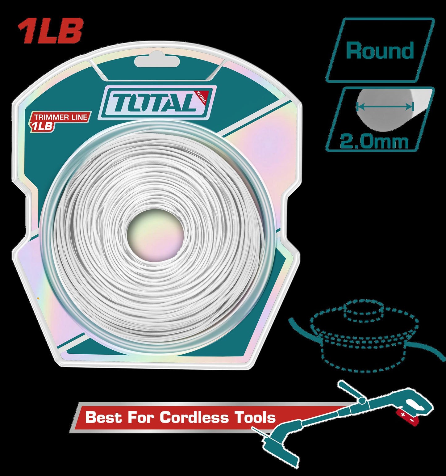 Nylon Guadañadora  Cuadrado 22Mm 1Lb  Industrial Total Tals2001