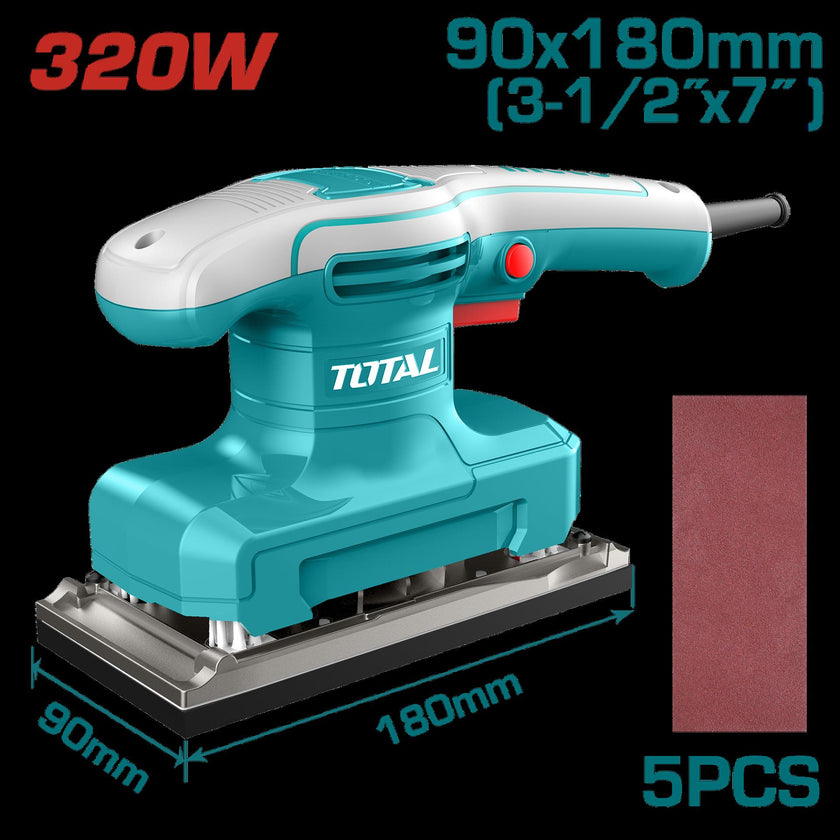 Lijadora De Palma 3 12X 7 320W Incluye 5 Lijas Industrial  Super  Total Utf1301836