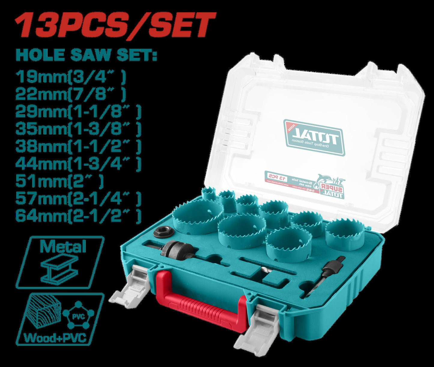 Sierra Copa Bimetal Juego X 13Pcs Total Tacsh0132