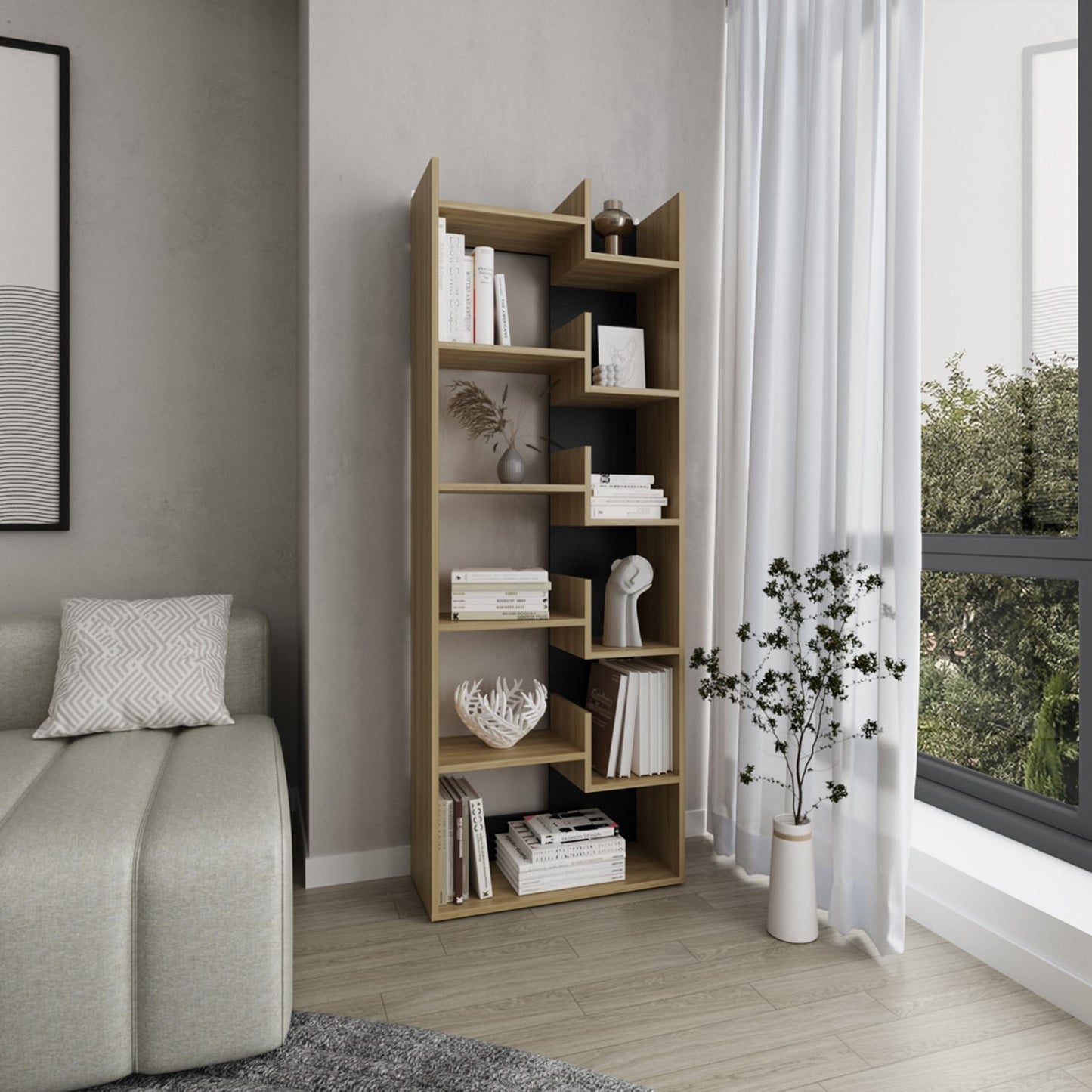 Biblioteca Clover 162X60X25 Rta Fresno Wengue