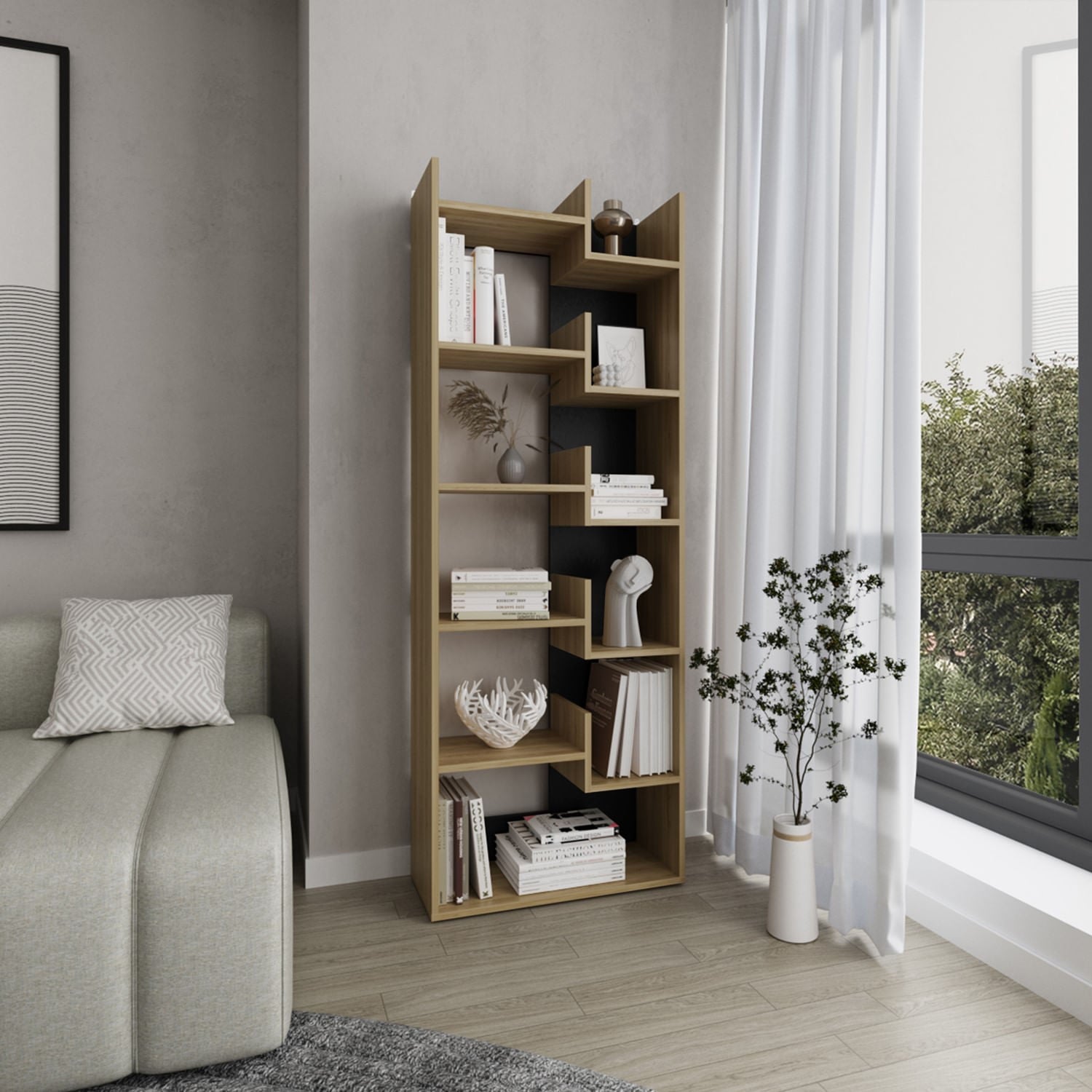 Biblioteca Clover 162X60X25 Rta Fresno Wengue