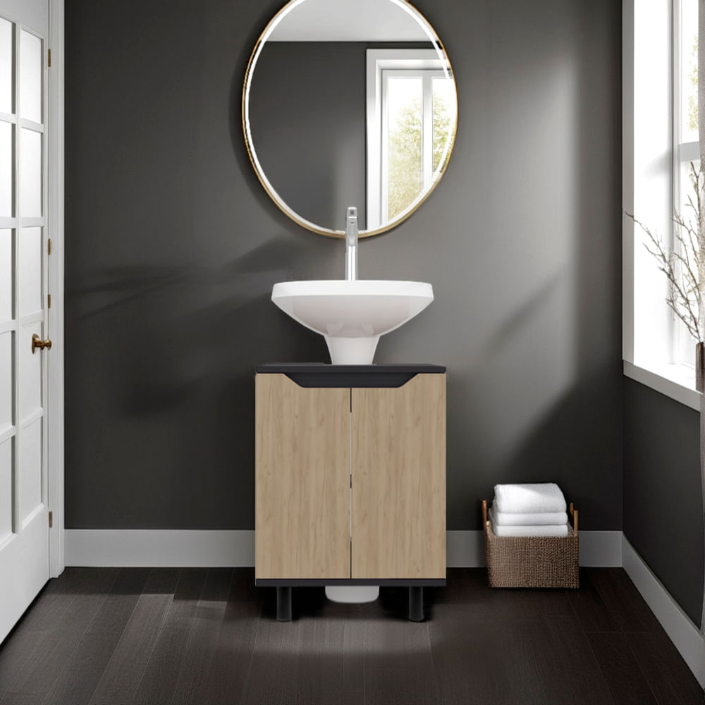 Mueble Lavamos De Pedestal Marlo 63X55X41 Rta Wengue Fresno Zf
