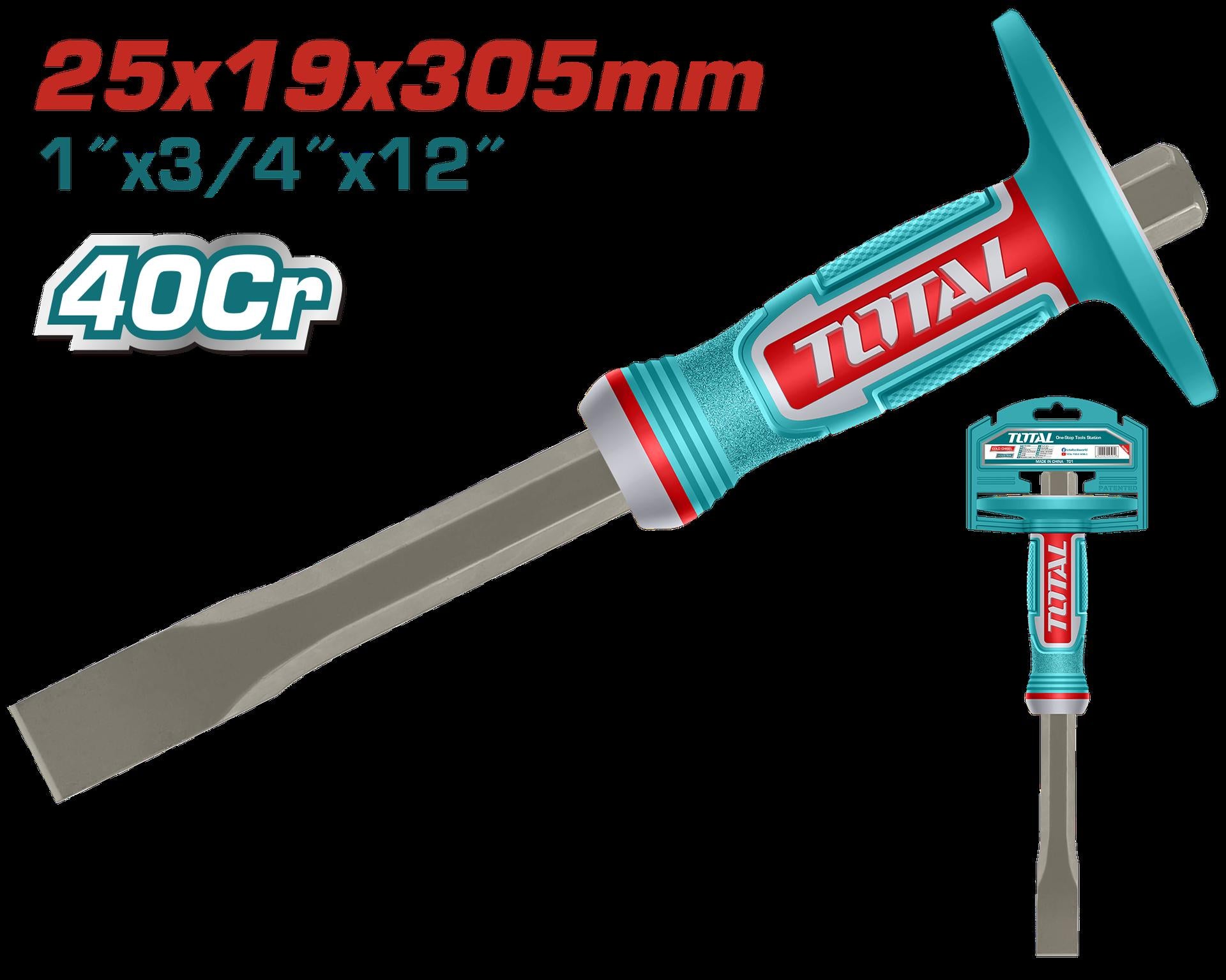 Cincel Plano 1 X 34 X 12 Con Protector Industrial Super Total Tht4532519