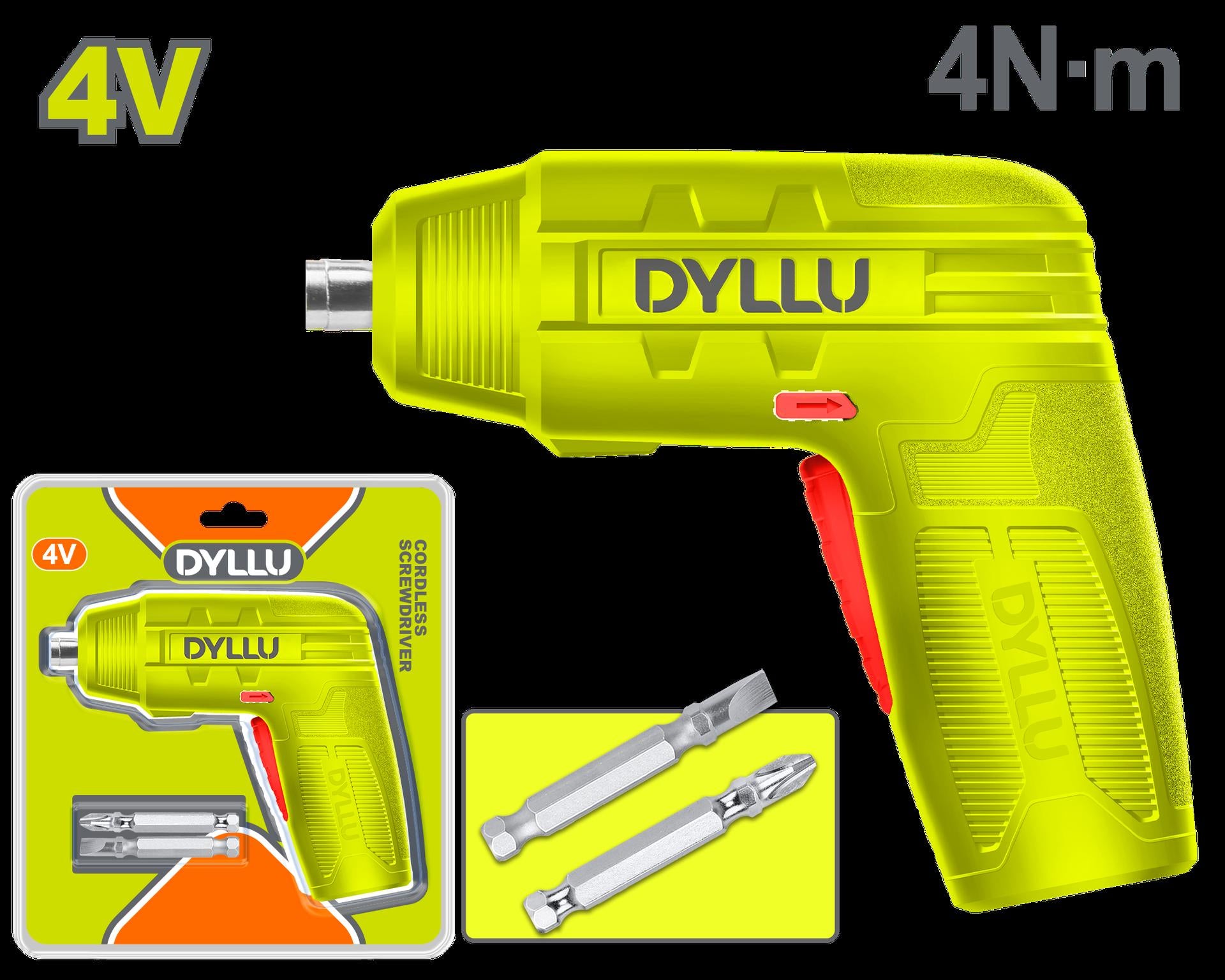Atornillador Inalambrico 4V  4Nm Incluye Dos Punta Taladro Dyllu Dtcv4401
