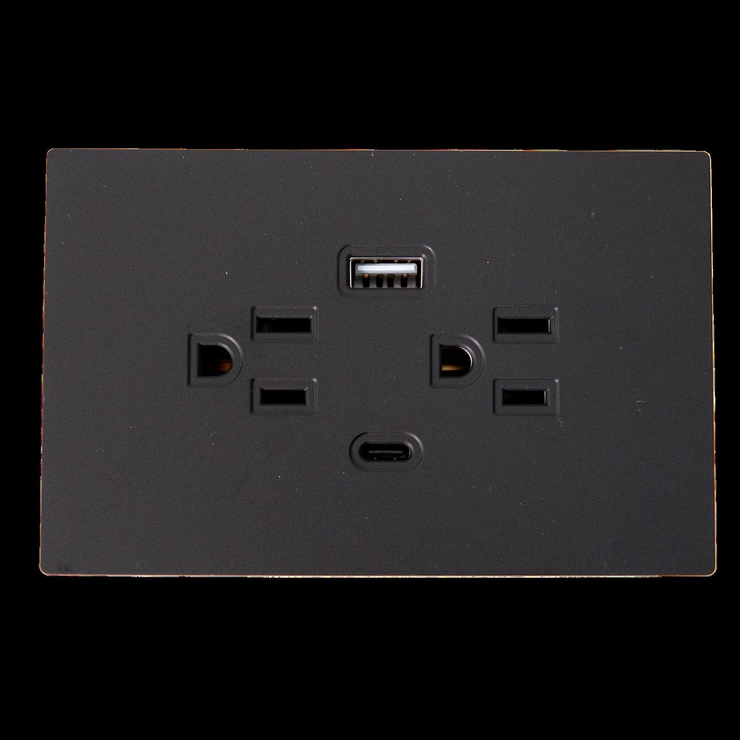 Toma Doble  Tipo Usb  Tipo C Terra Negra  Uduke V6032