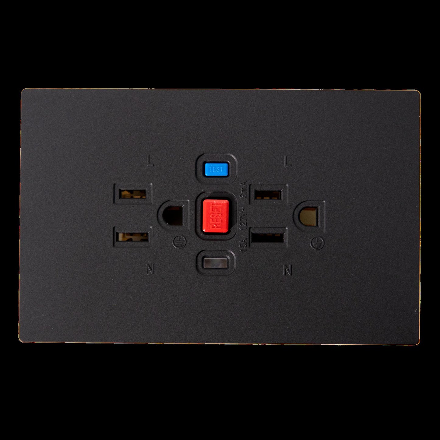 Toma Doble Gfci Terra Negra Uduke V6020