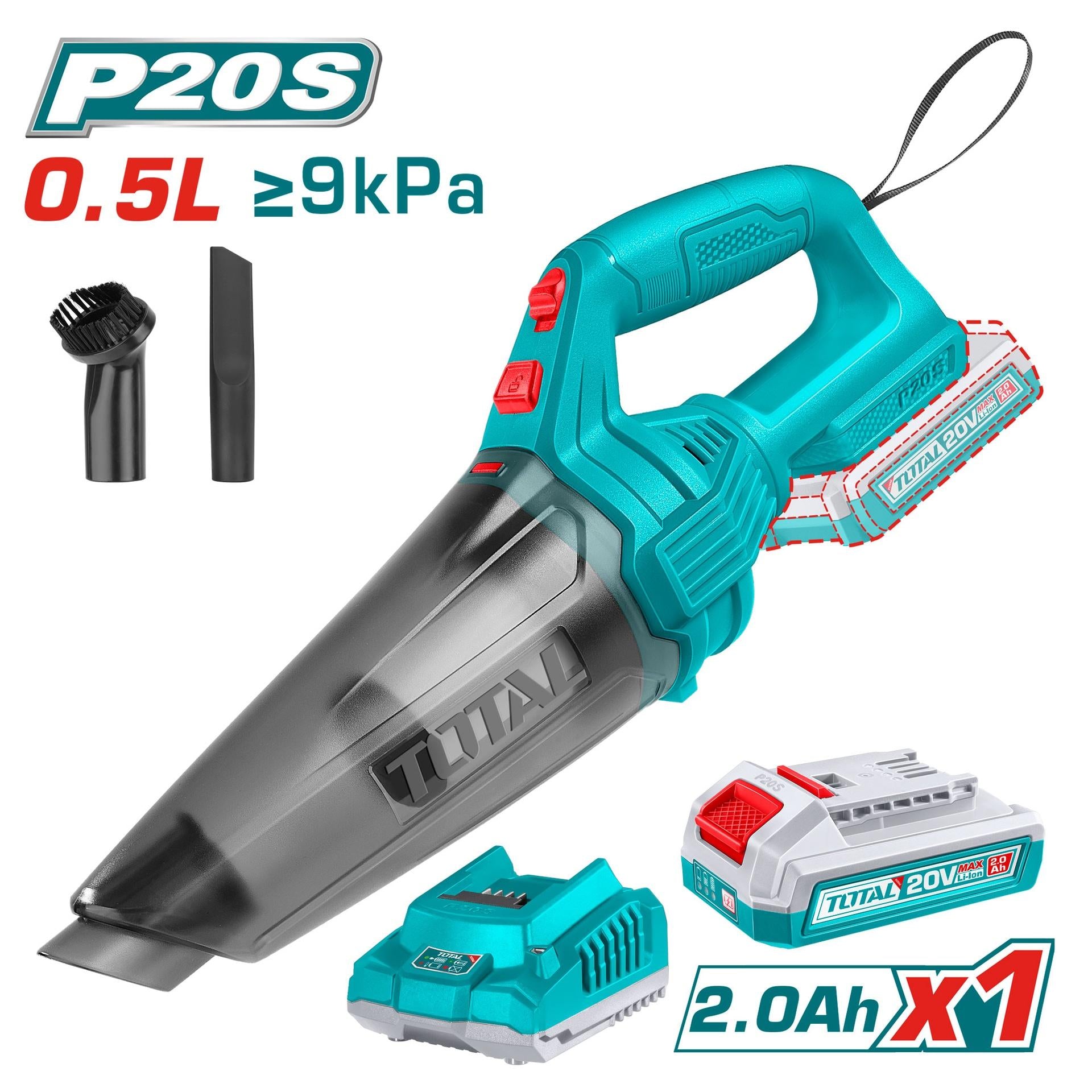 Aspiradora De Mano Inalambrica 20V 05L Inclute 1 Bateria 20Ah Y Cargador  Total Utvli20126