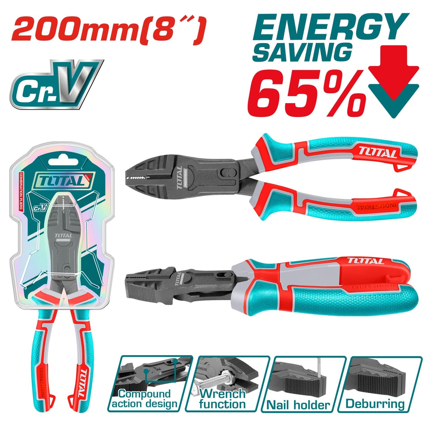 Cortafrio Multifuncional 8 Cromo Vanadium Industrial Total Thtc510806