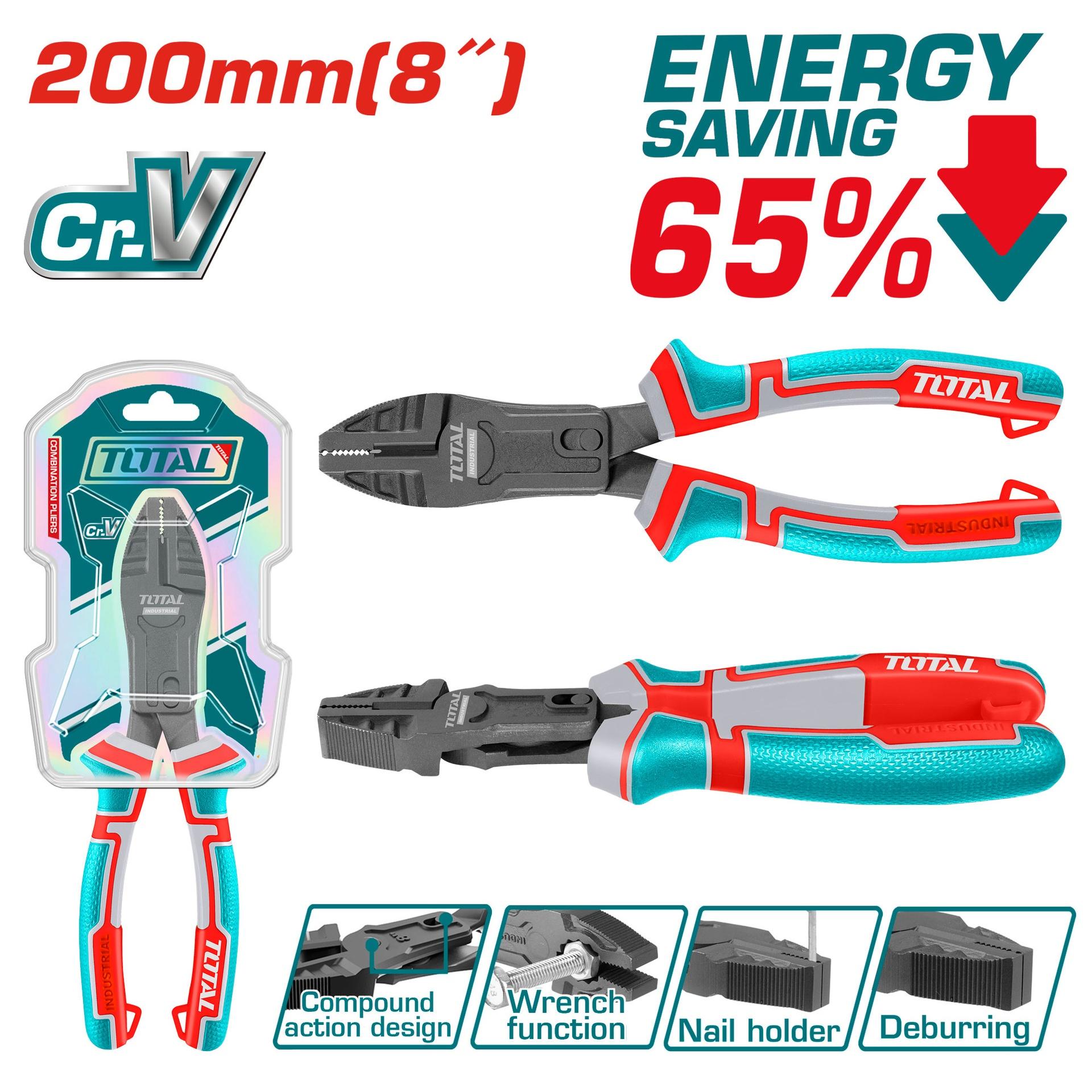 Cortafrio Multifuncional 8 Cromo Vanadium Industrial Total Thtc510806