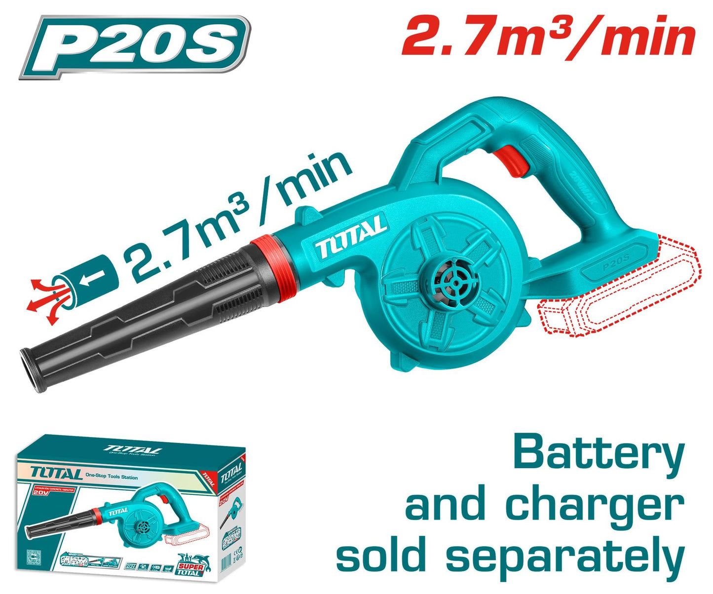 Sopladora Inalambrica 20V  Bateria Y Cargador Se Venden Por Separado Tabli20028