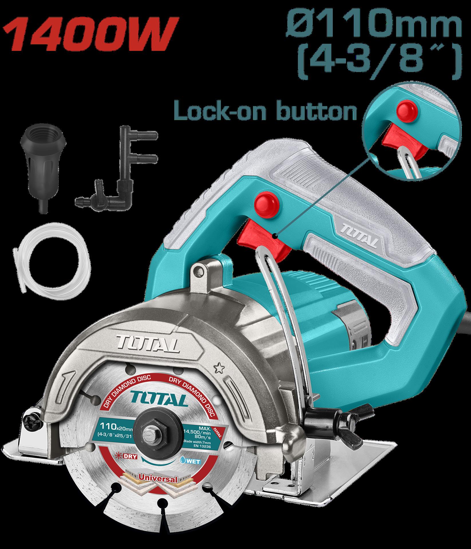 Sierra Circular 438 110V1400W  Incluye Un Disco De Corte Corte De Marmol Y Baldosa Industrial Total Uts3141106