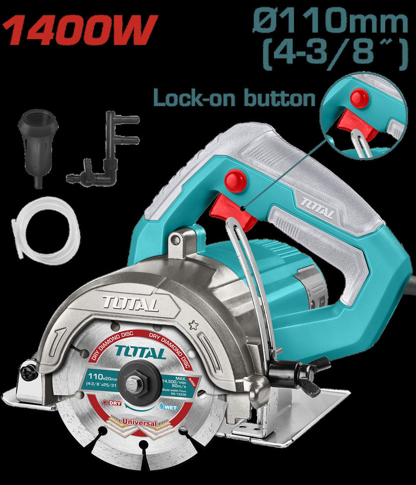 Sierra Circular 438 110V1400W  Incluye Un Disco De Corte Corte De Marmol Y Baldosa Industrial Total Uts3141106