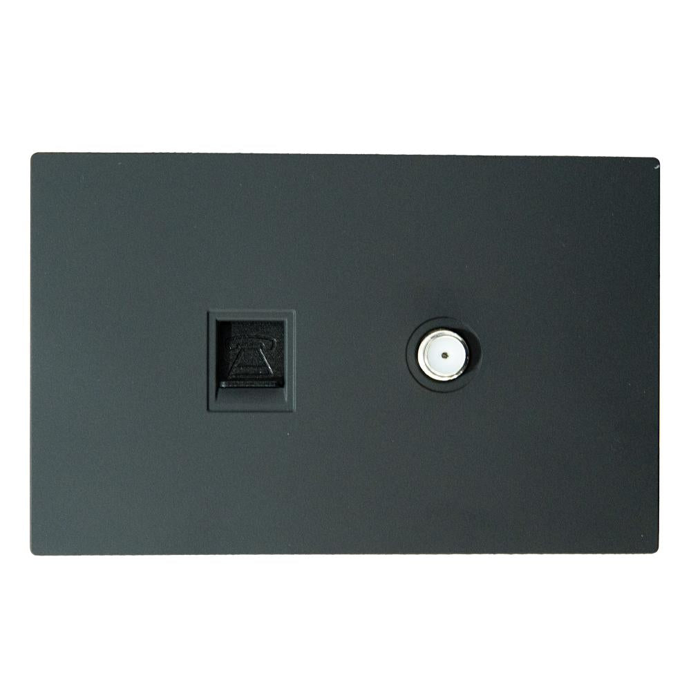 Toma Telefono  Toma Tv Terra Negro Uduke V6036