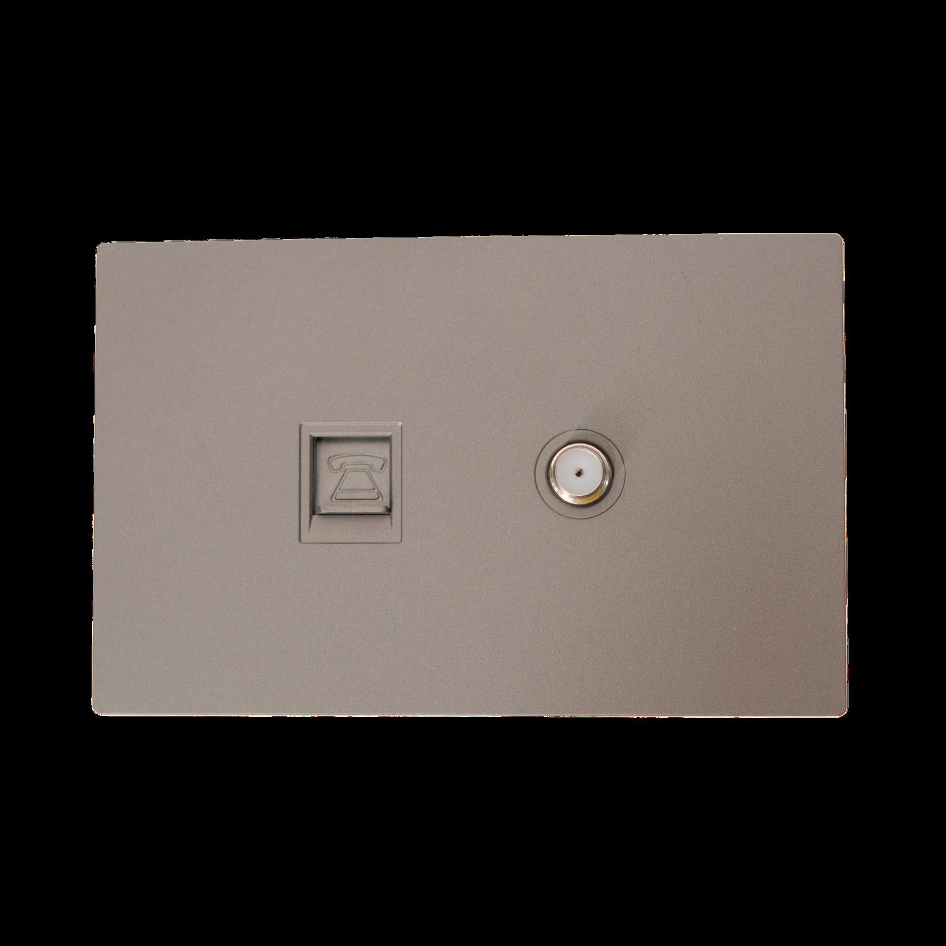 Toma Telefono  Toma Tv Terra Gris Uduke V8036
