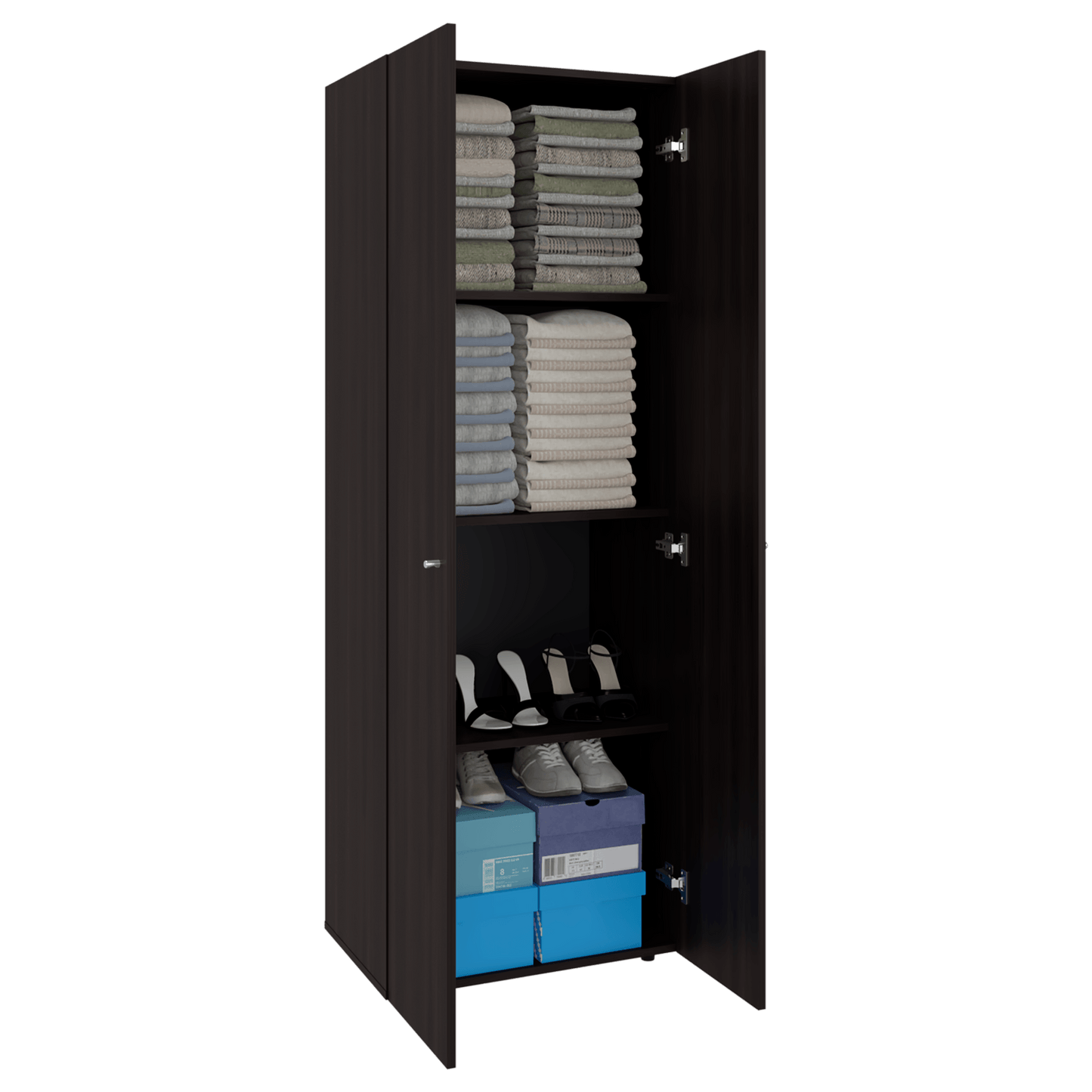 Closet 2 Puertas Tuhogar 170X60X40 Rta Nogal Negro Zf