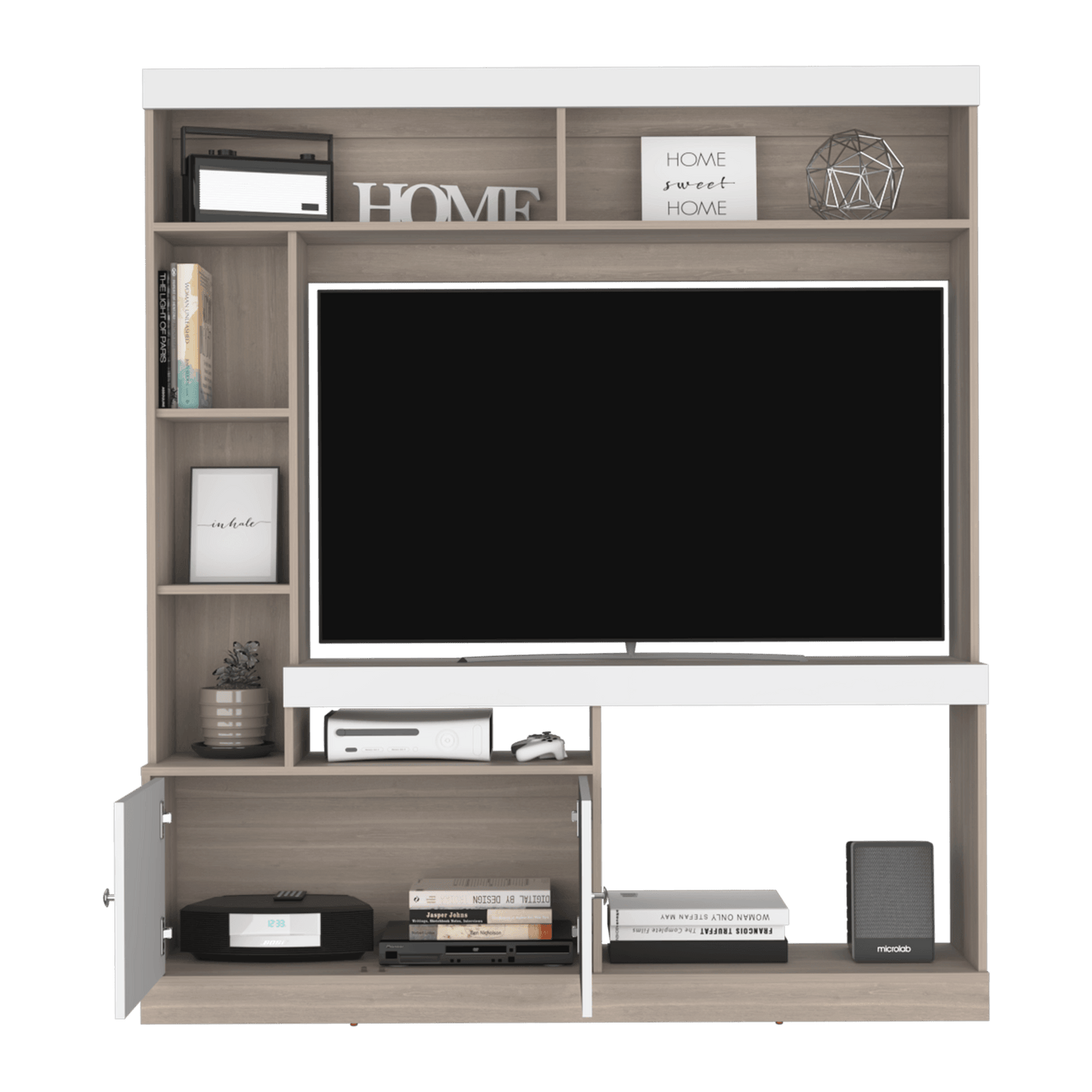 Centro De Entretenimiento Dante Tv 55'' 170X150X30 Rta Bardolino Blanco