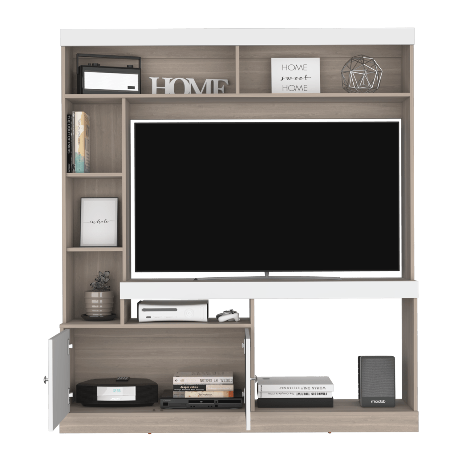 Centro De Entretenimiento Dante Tv 55'' 170X150X30 Rta Bardolino Blanco